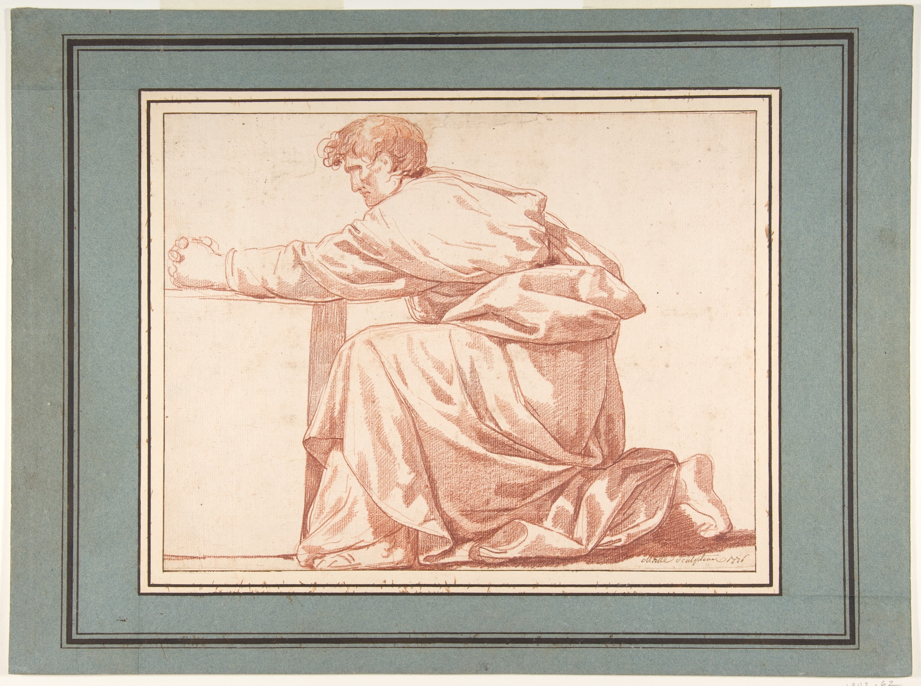 Kneeling Draped Male Figure