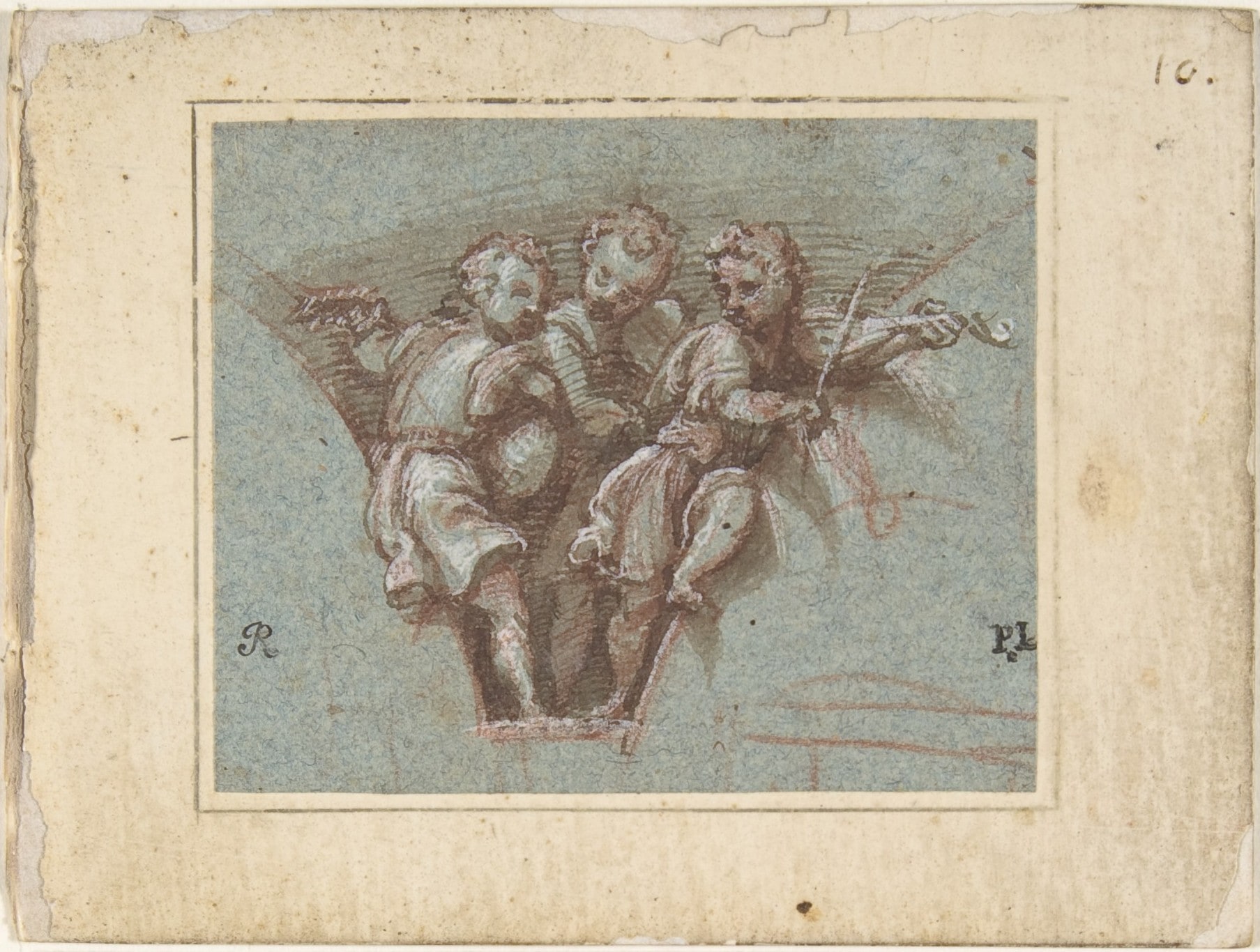 Design for a Pendentive:  Youthful Musicians with Stringed Instruments