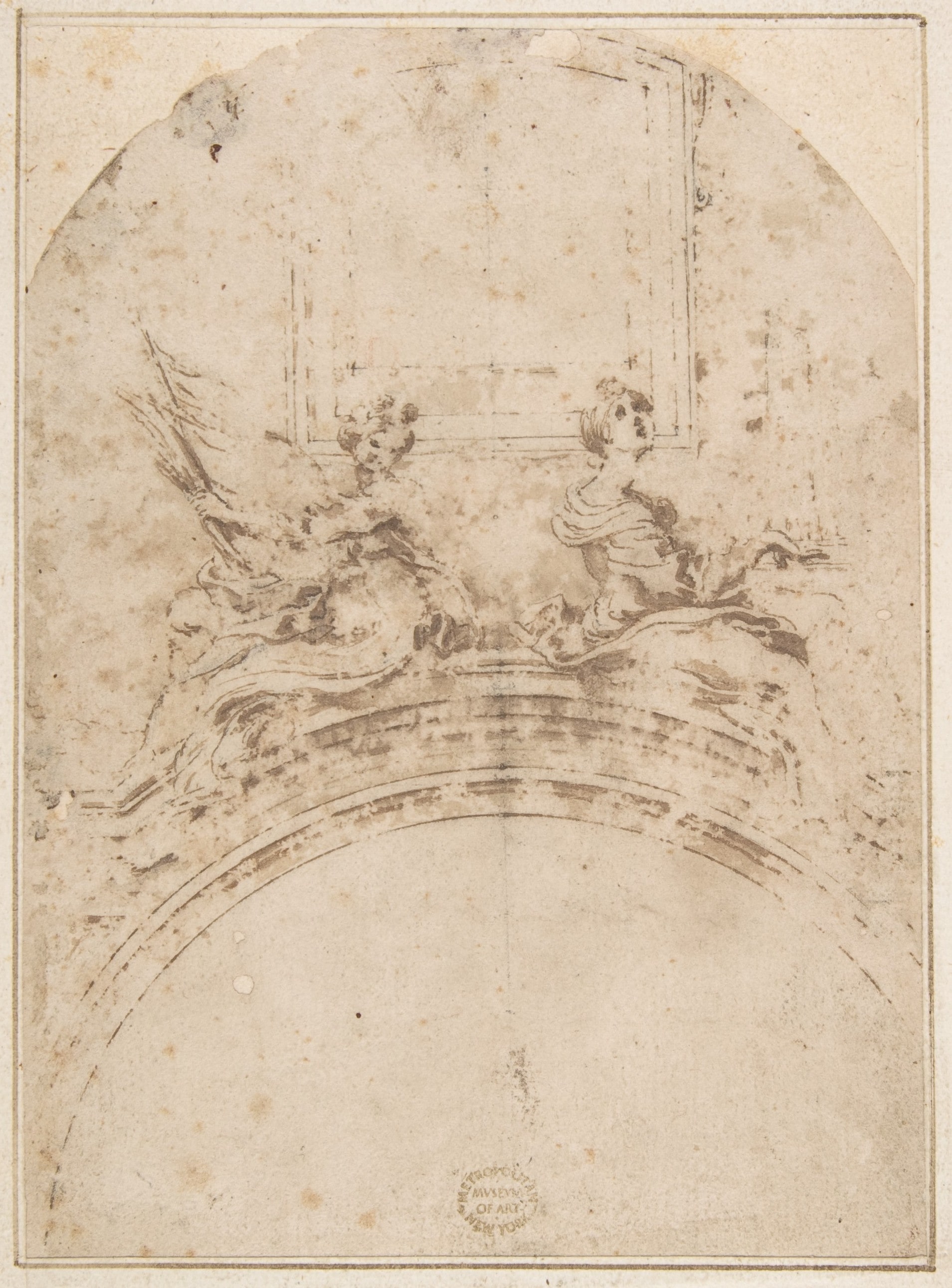 Seated Figures of Saint Ursula and Saint Cecilia