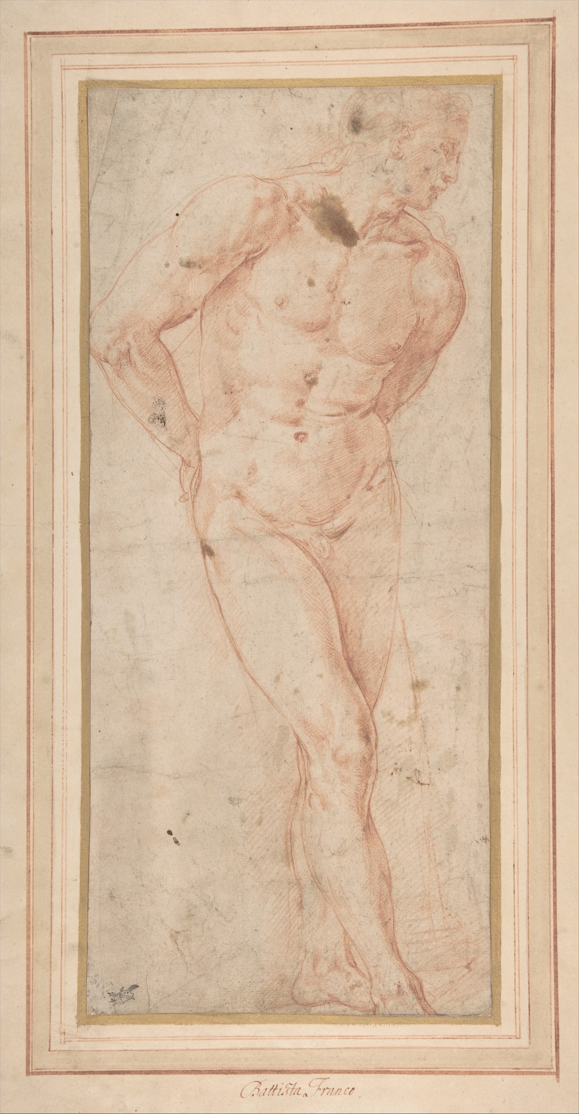 Standing Male Nude with Hands behind Back
