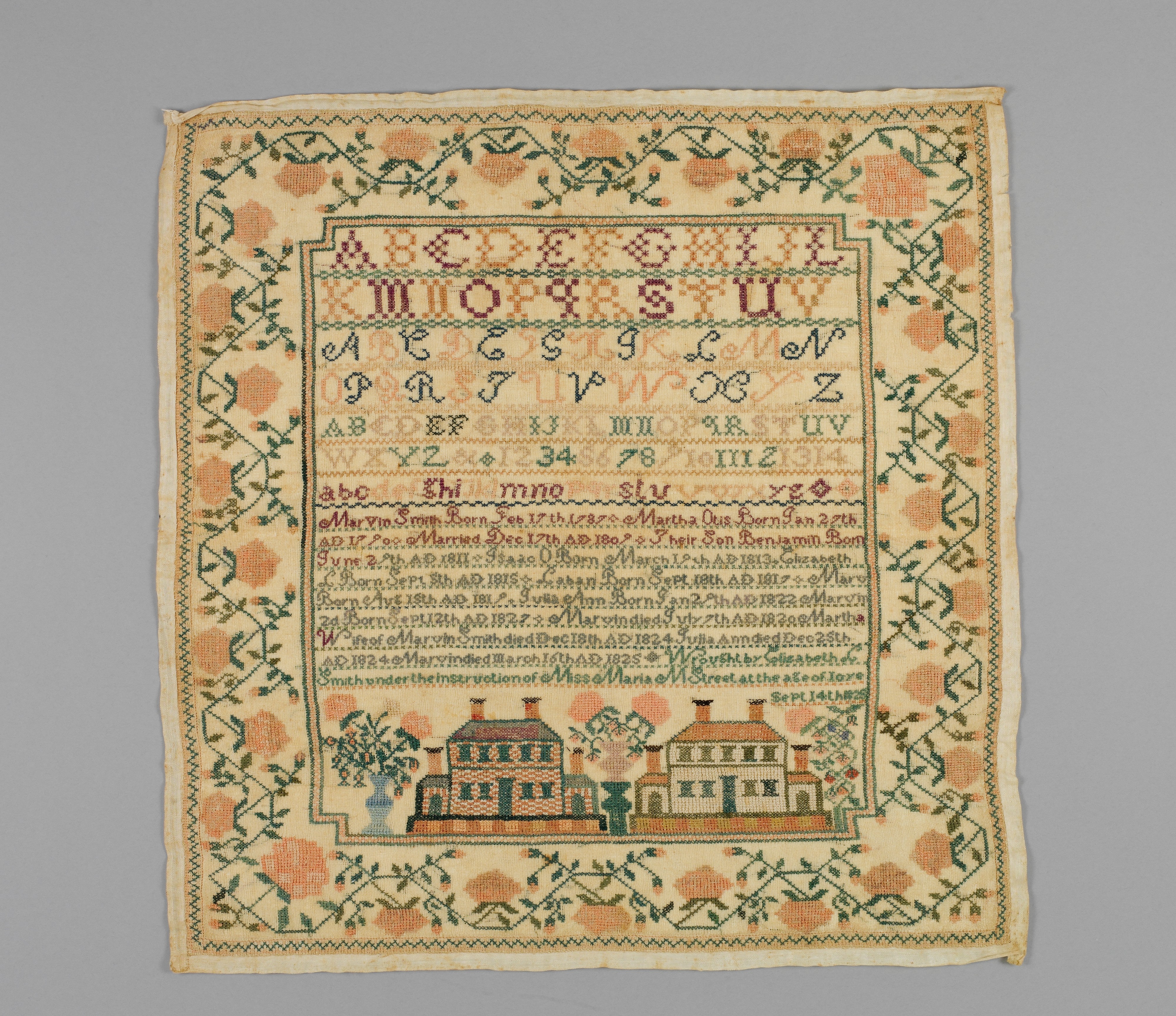 Embroidered sampler