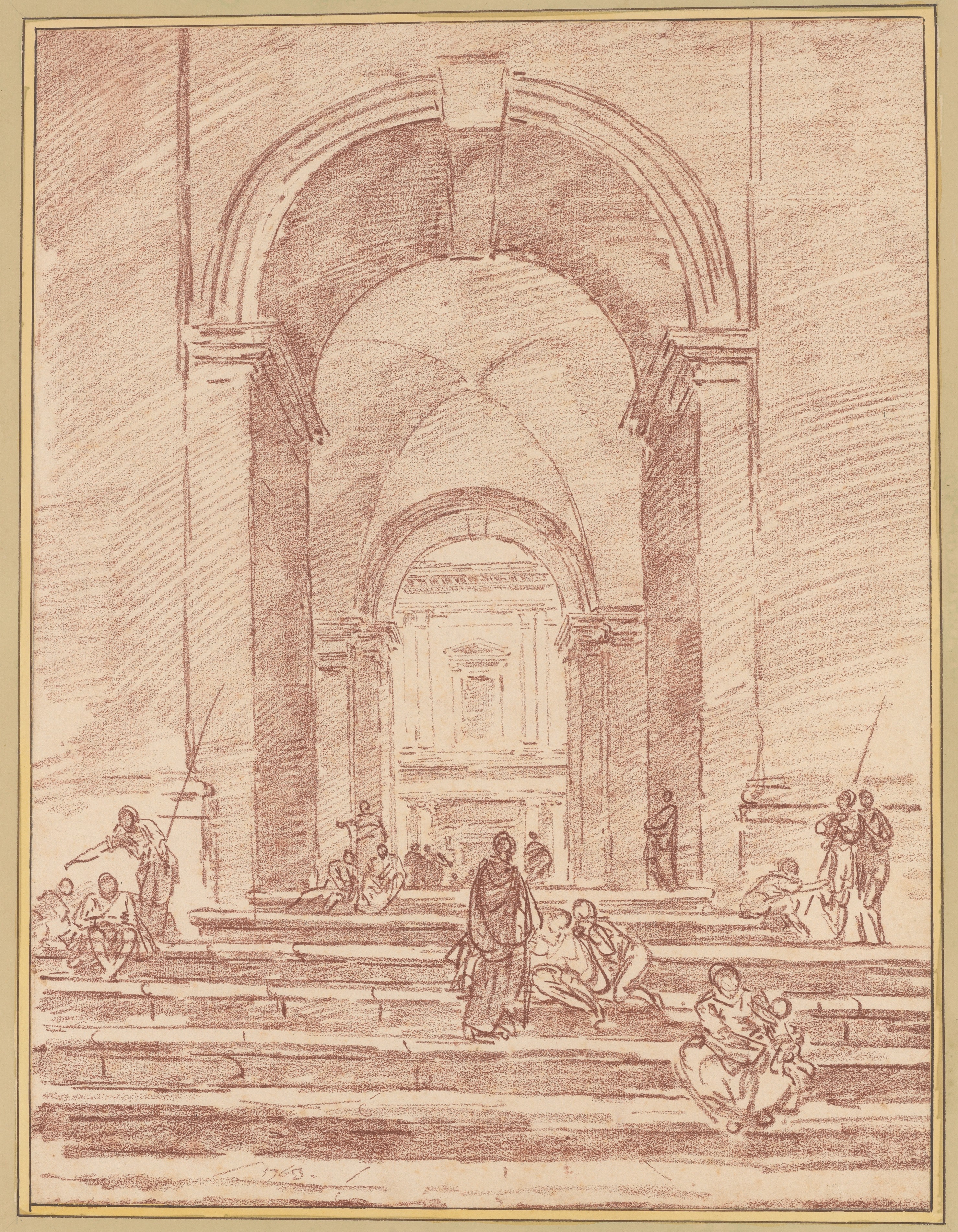 Figures in a Roman Arcade