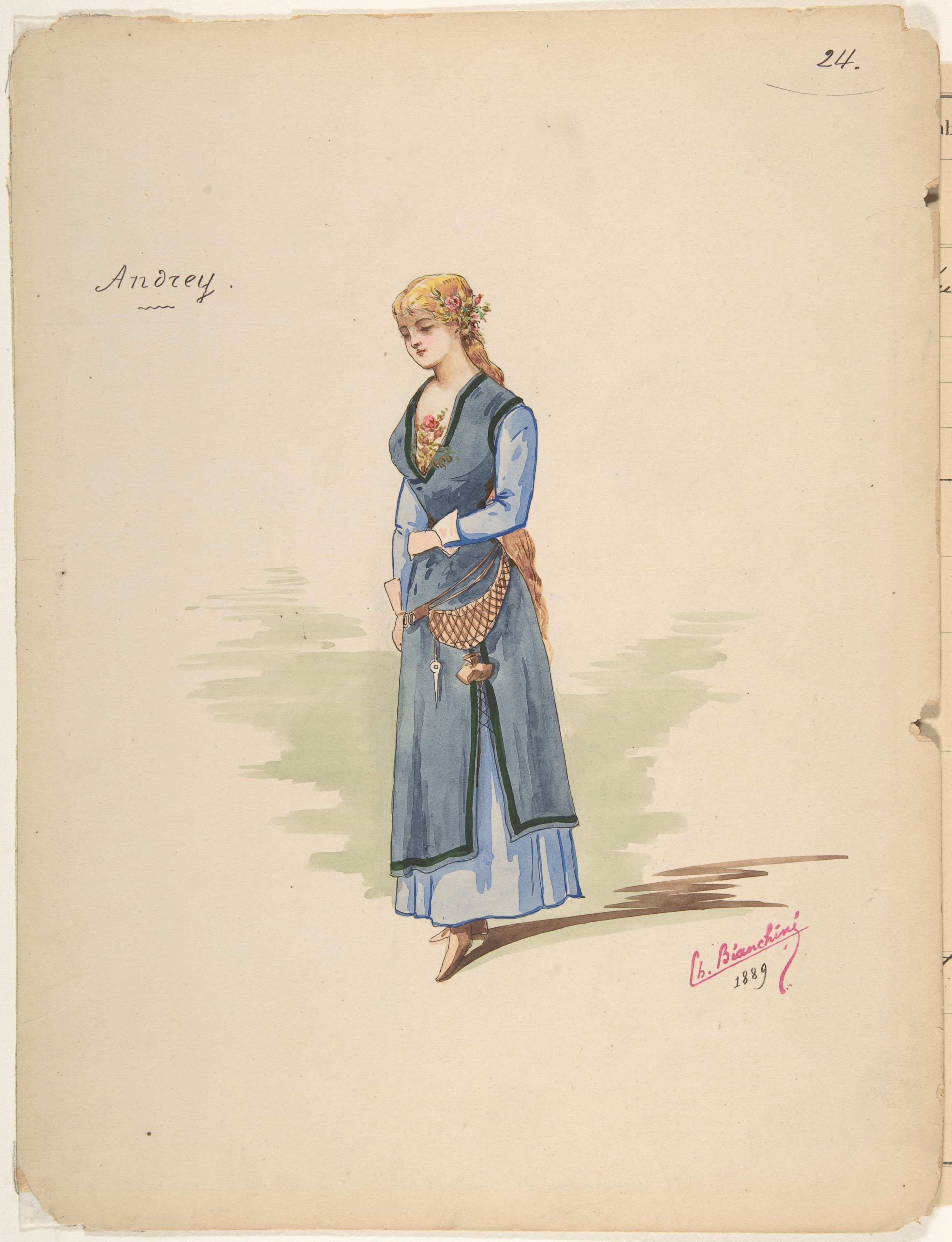 Costume Design for "Andrey" [a]; Descriptive sheet of Accessories [b]