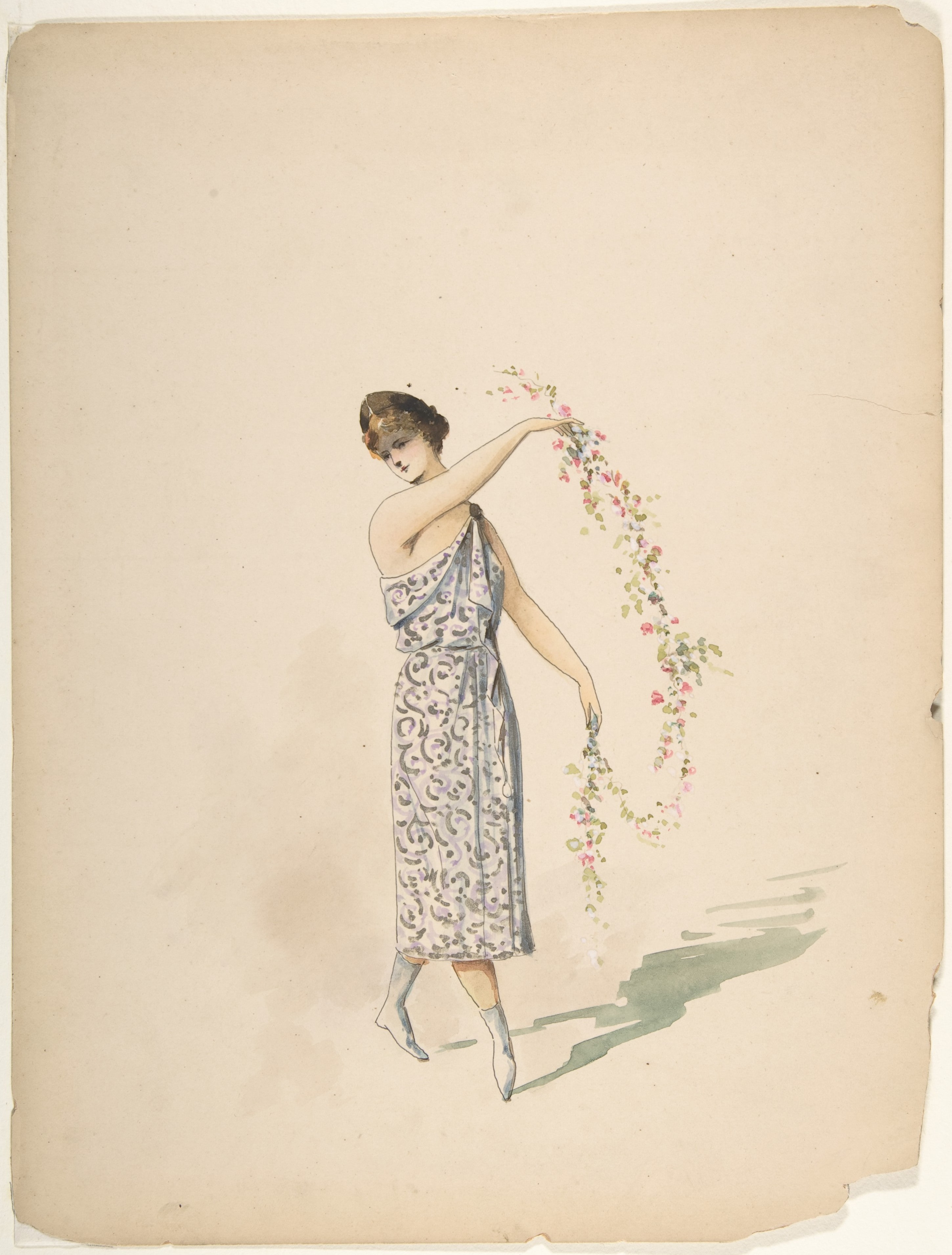 Costume Design for a Maiden Draped in White