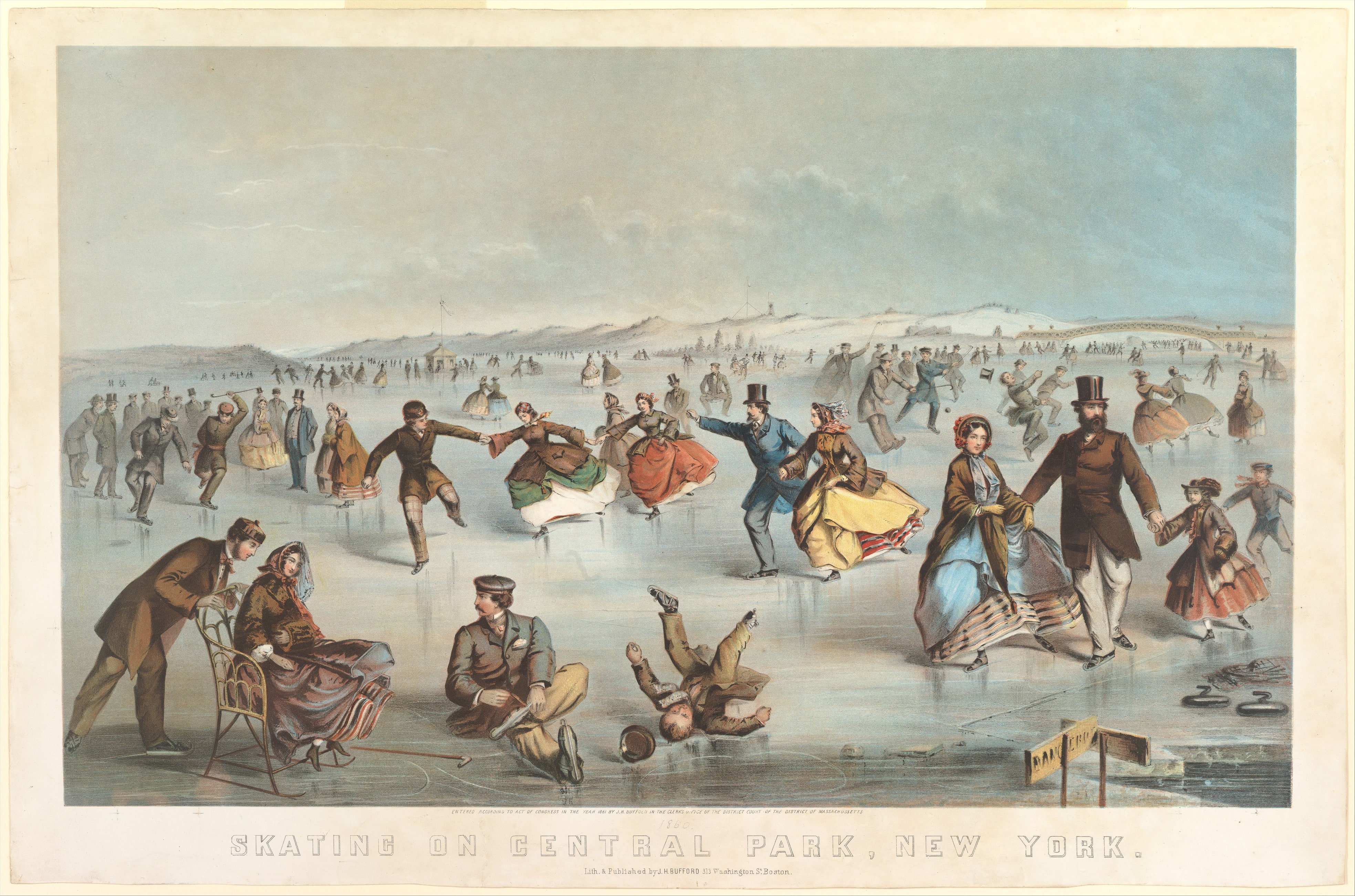 Skating in Central Park, New York