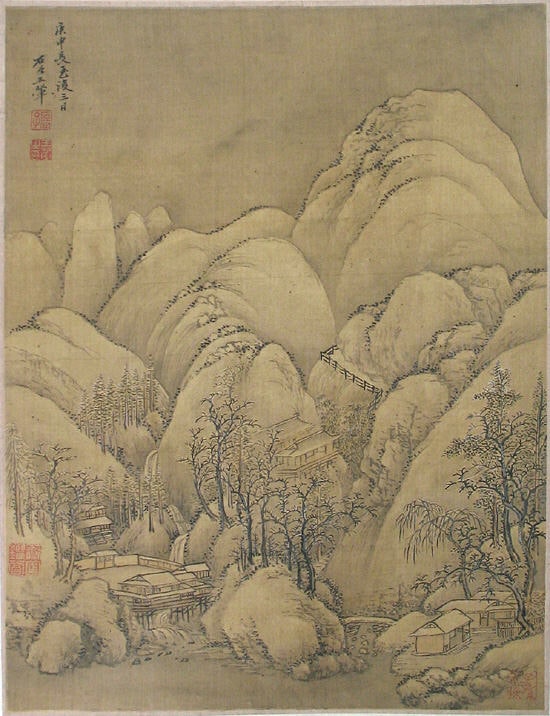 清   佚名   倣王翬   倣李成山水圖   軸|Landscape after Li Cheng