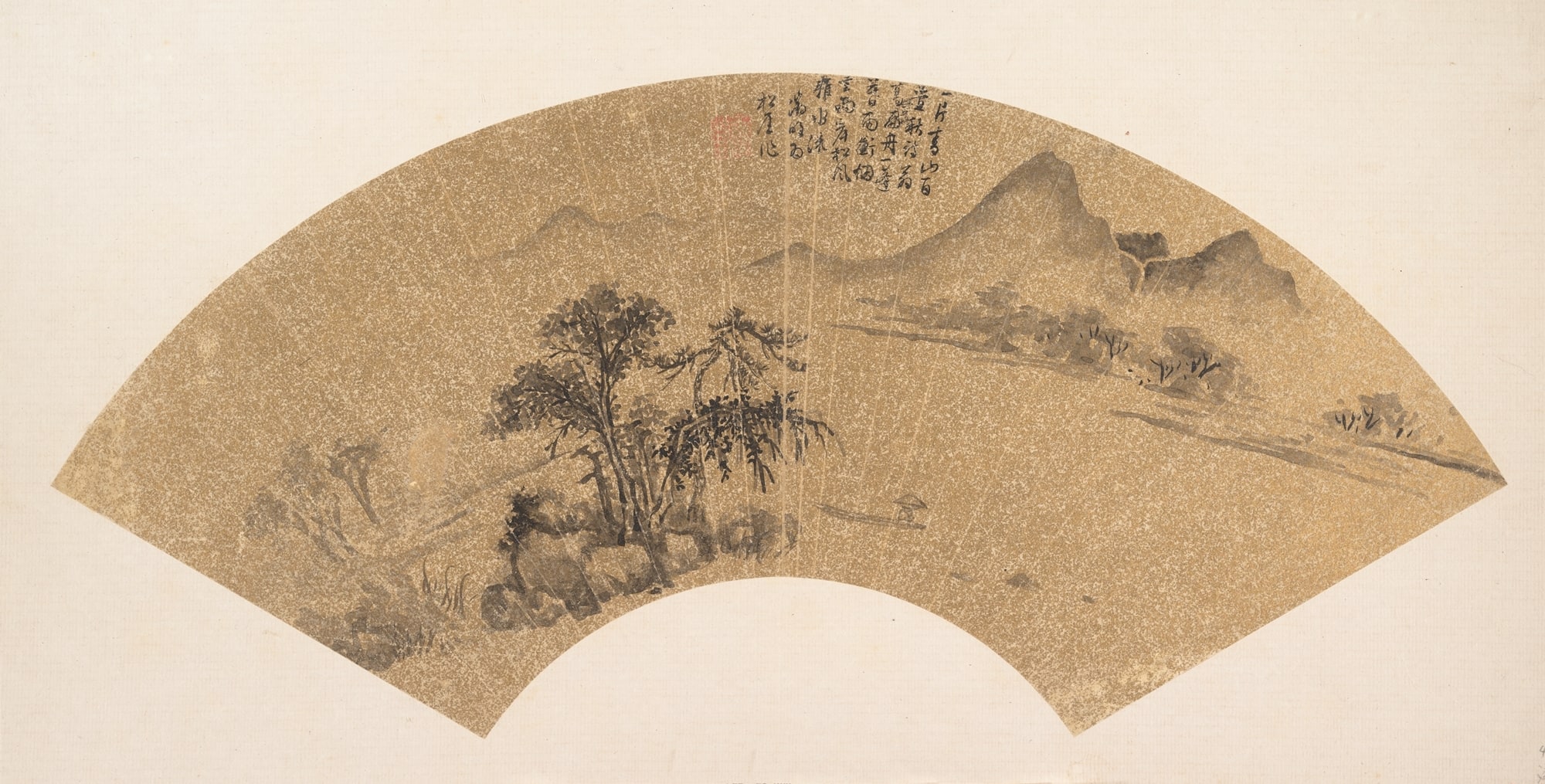 明/清　佚名　倣文徴明　山水　扇|Landscape