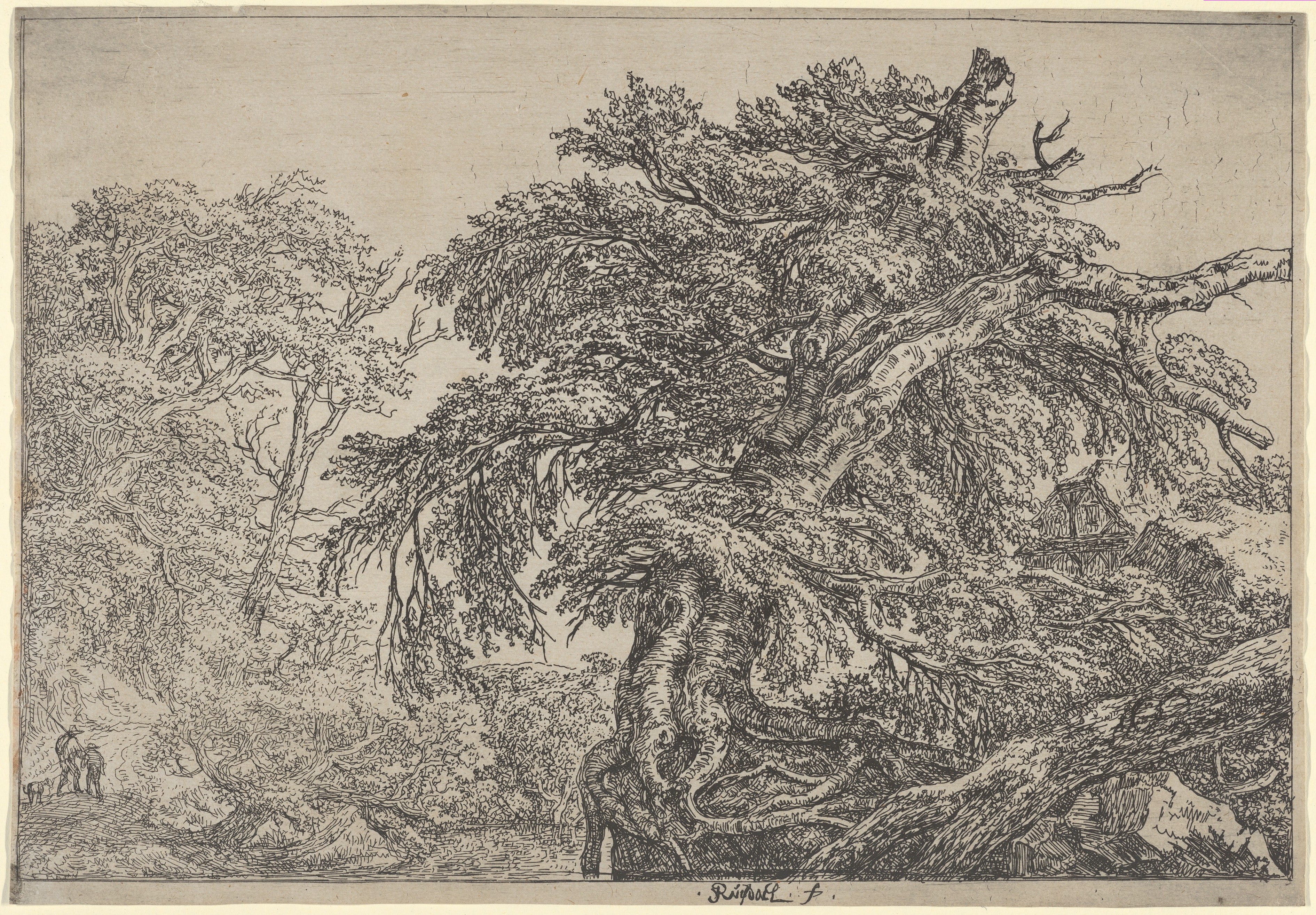 The Great Beech (Two Farmers with their Dog)