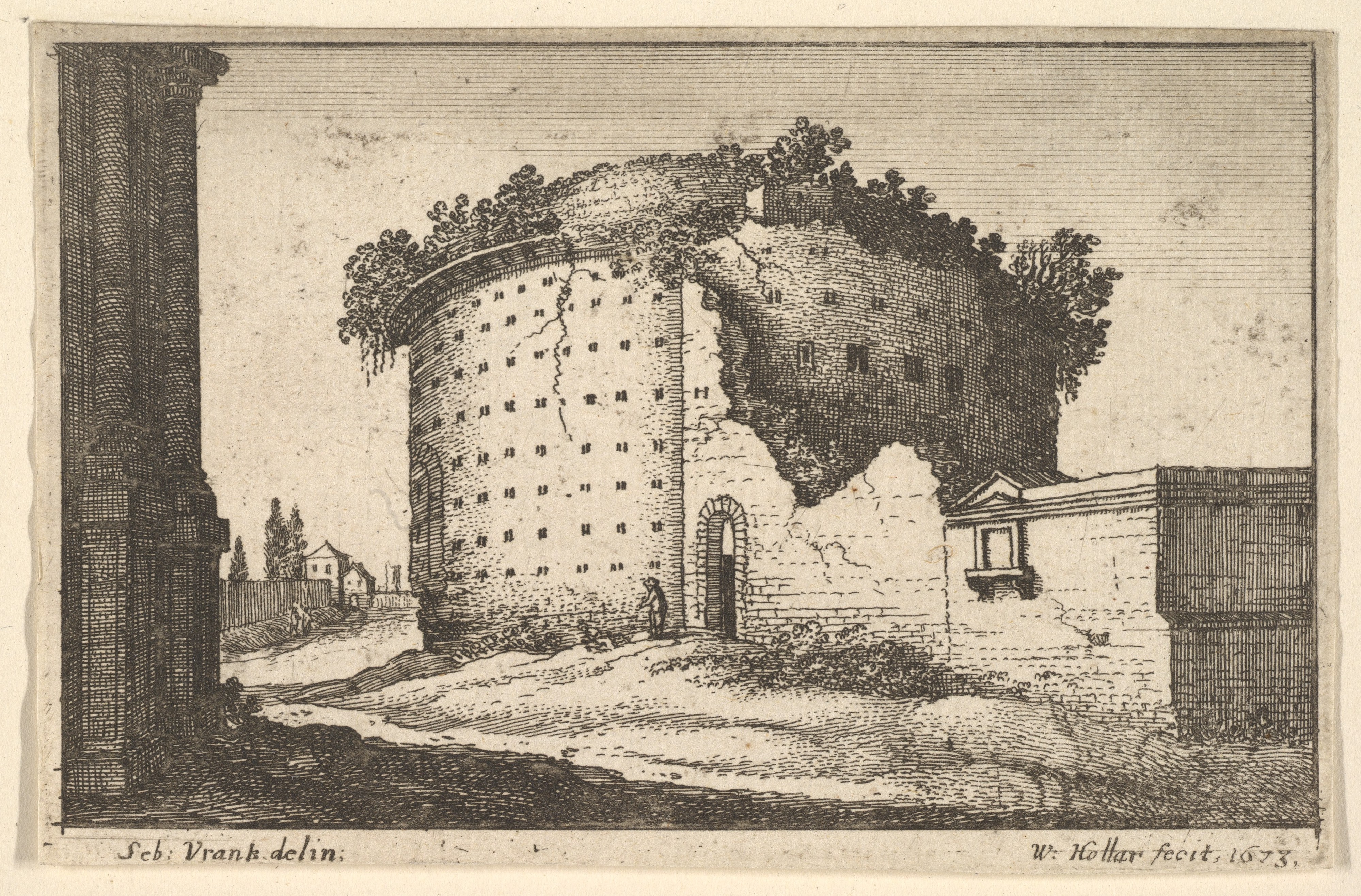 Ruins of a round building, from "Roman Ruins"