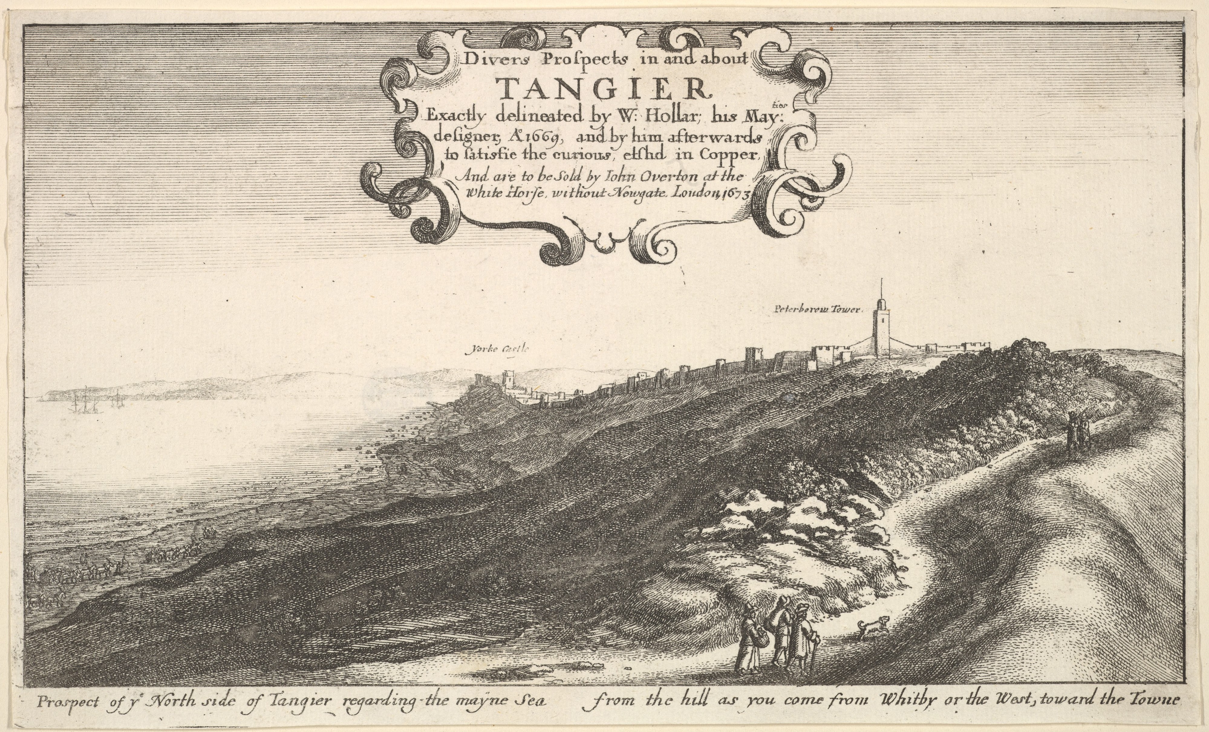 Prospect of ye North side of Tangier regarding the mayne Sea from the hill as you come from Whitby or the West, toward the Towne, from "Views of Tangier"
