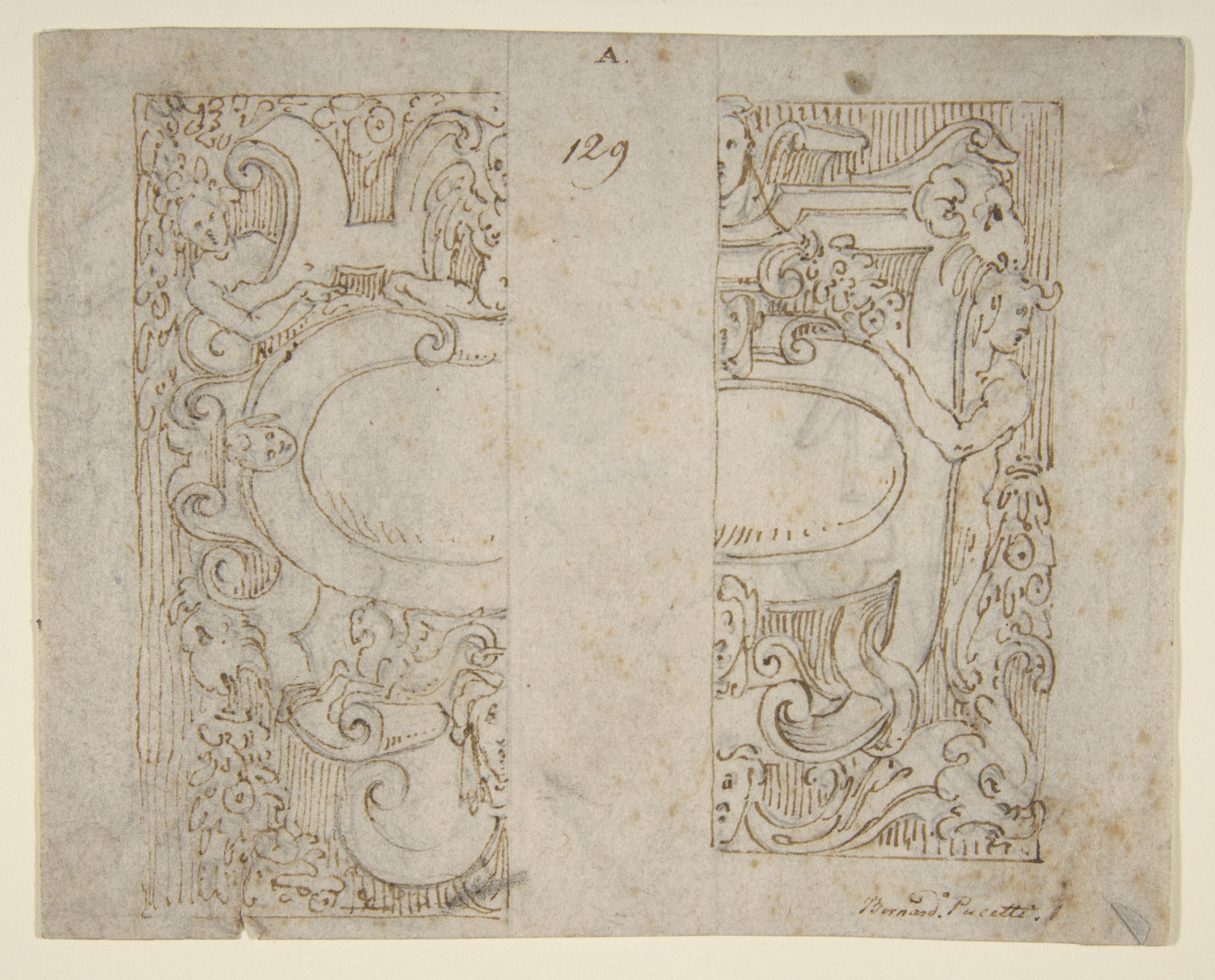 Designs for Cartouche (recto and verso)