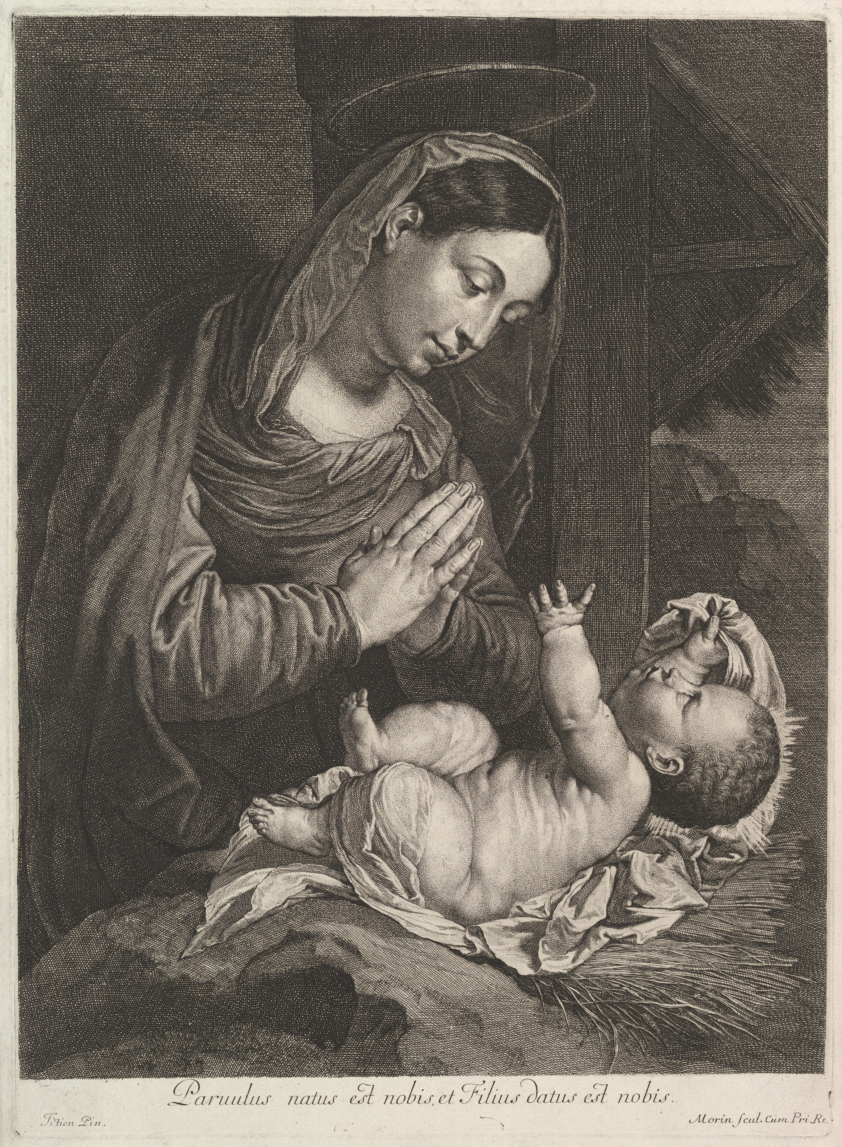 La Vierge adorent l'Enfant Jesus