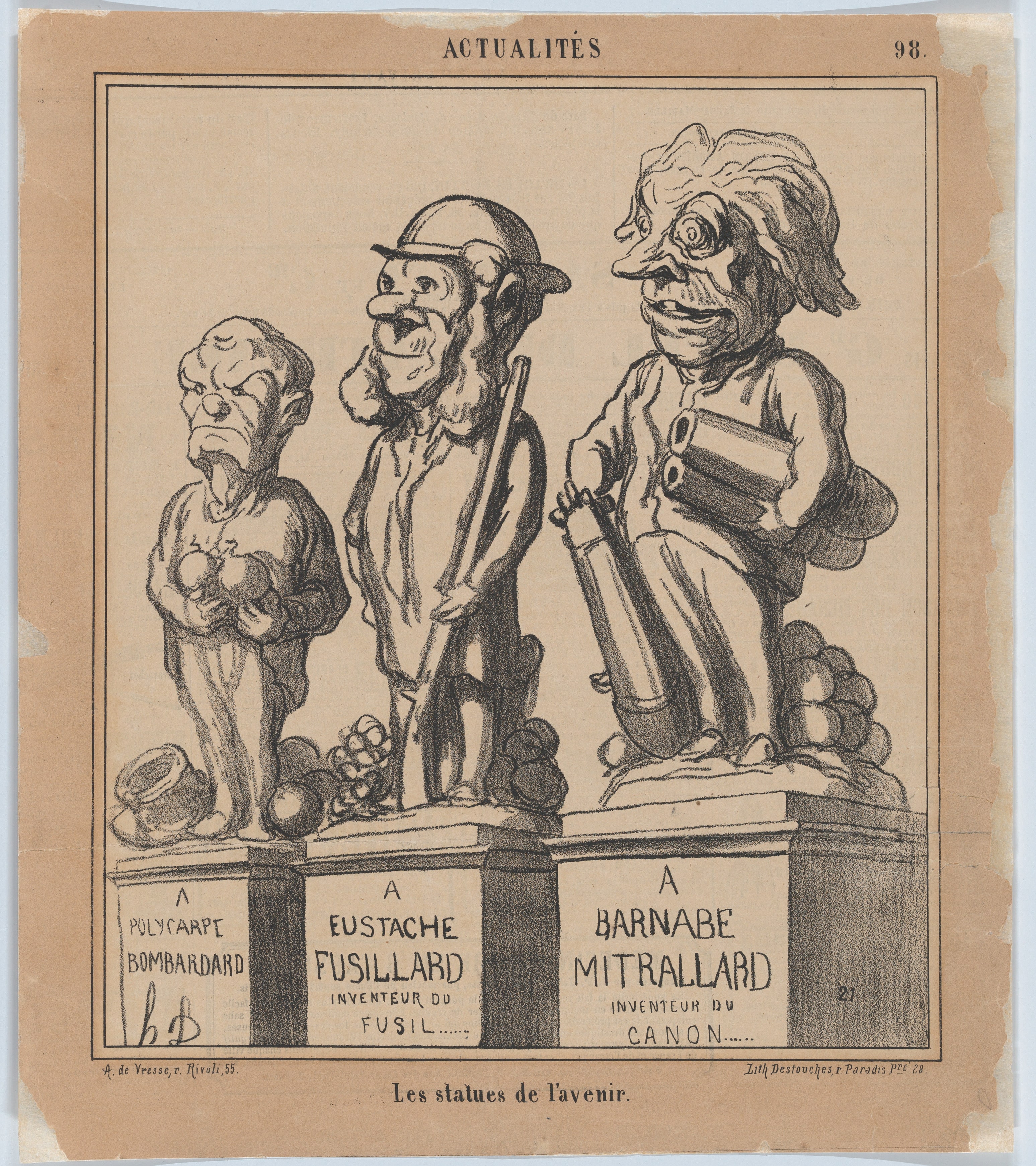 Statues of the Future, from 'News of the day,' published in Le Charivari, April 29, 1868