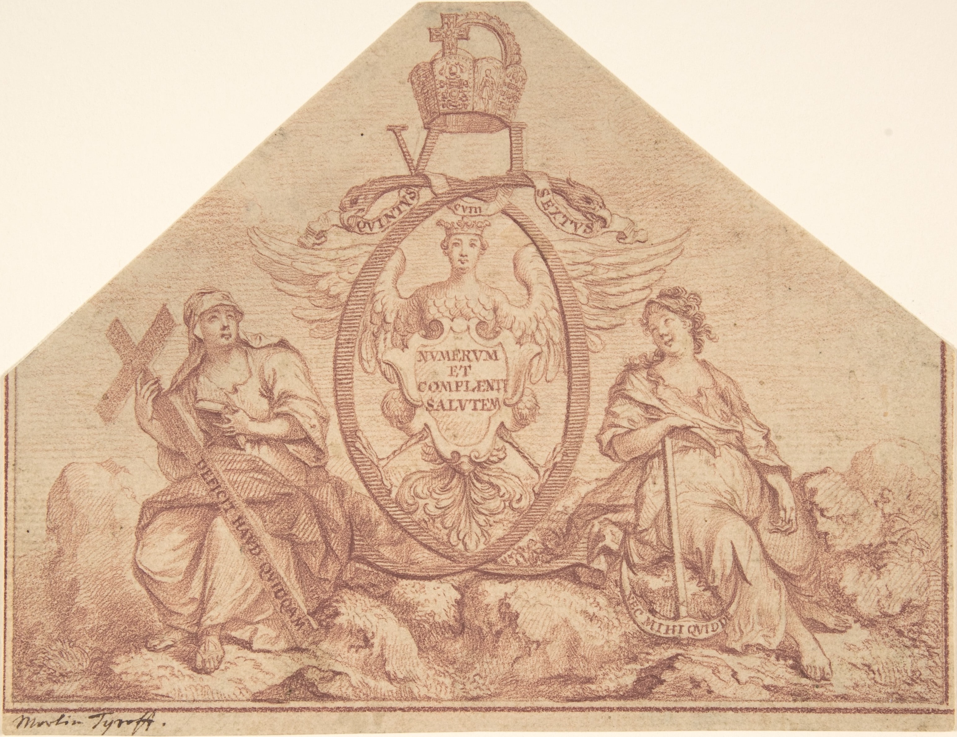 Design for a Frontispiece with Figures of Faith and Hope