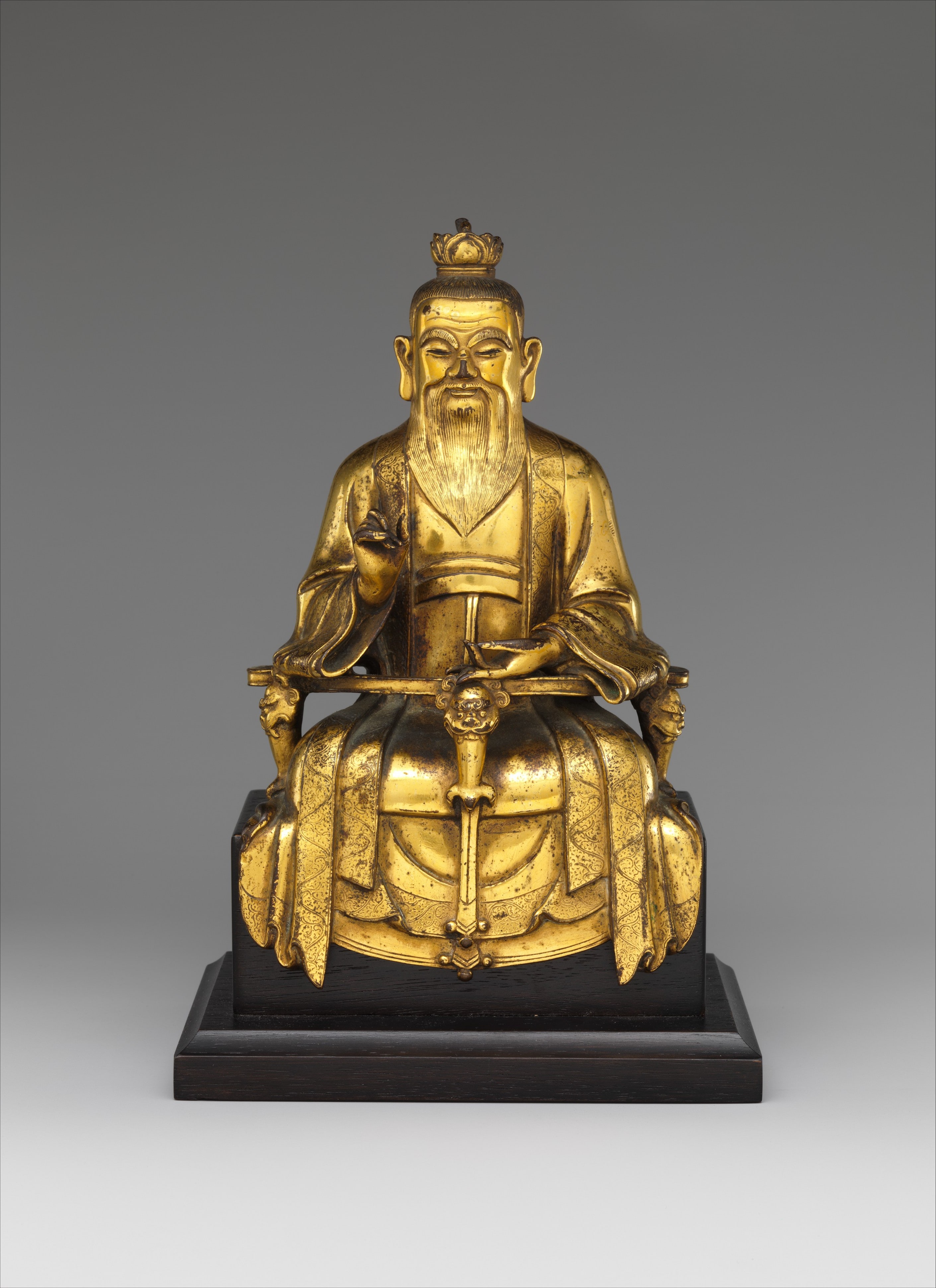 明早期　陳彥清造鎏金銅老子像|Daoist immortal Laozi