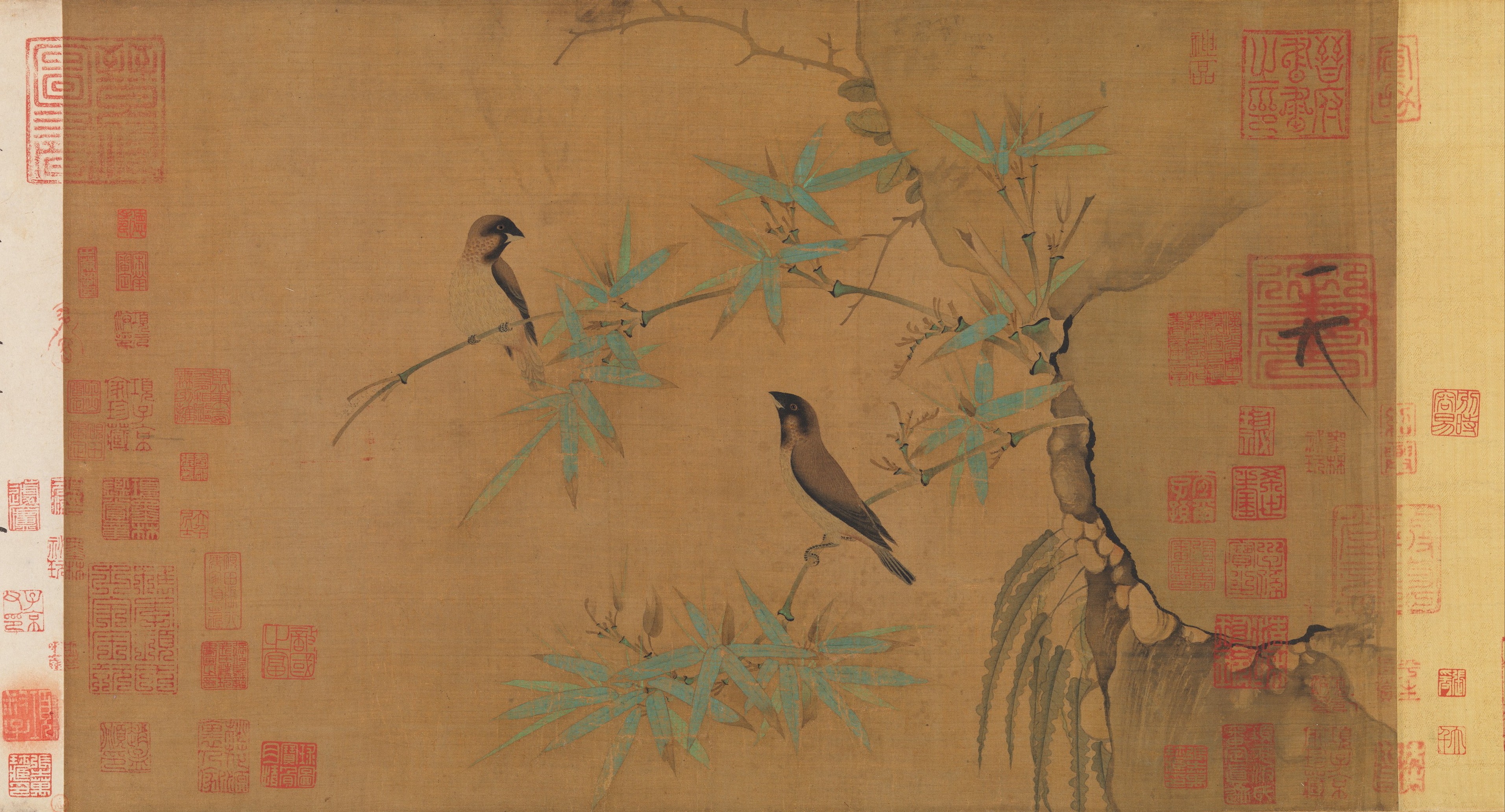 北宋   徽宗   竹禽圖   卷|Finches and bamboo
