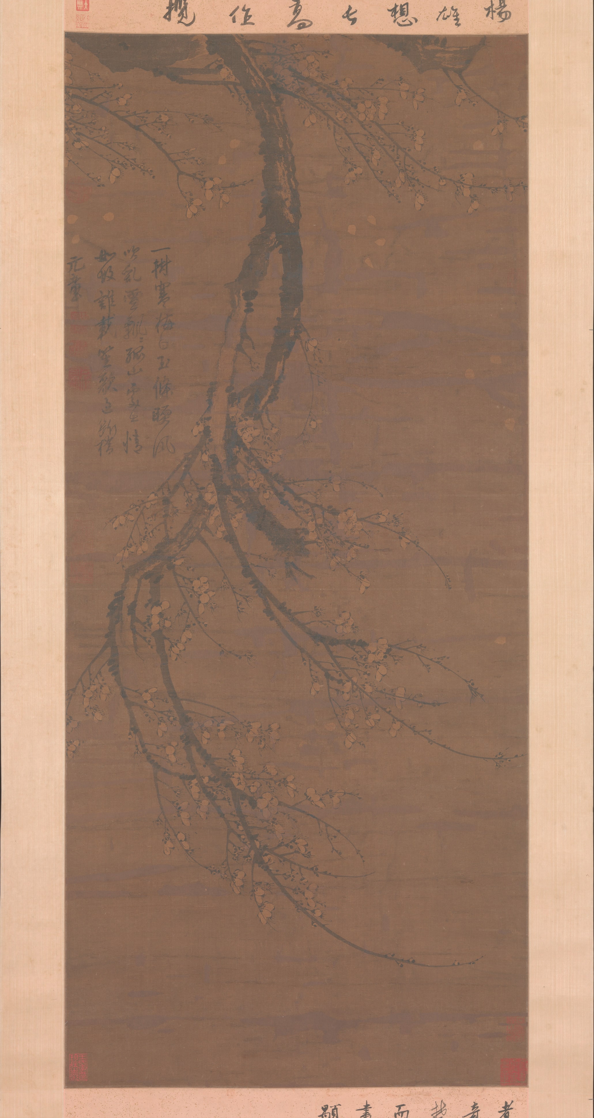 元　王冕　墨梅圖　軸|Fragrant Snow at Broken Bridge