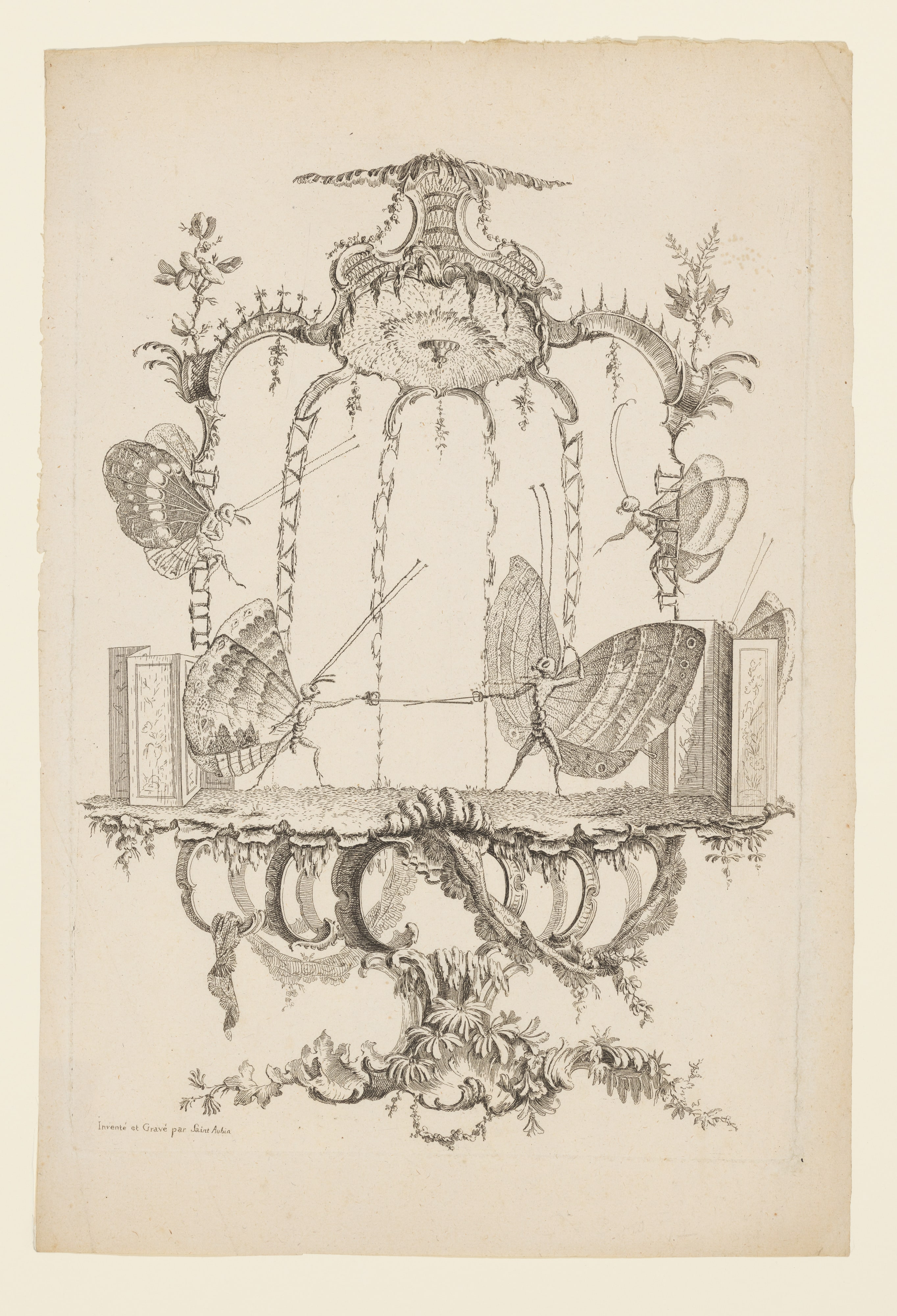 The Duel (Le Duel), from Essai de Papilloneries Humaines par Saint Aubin