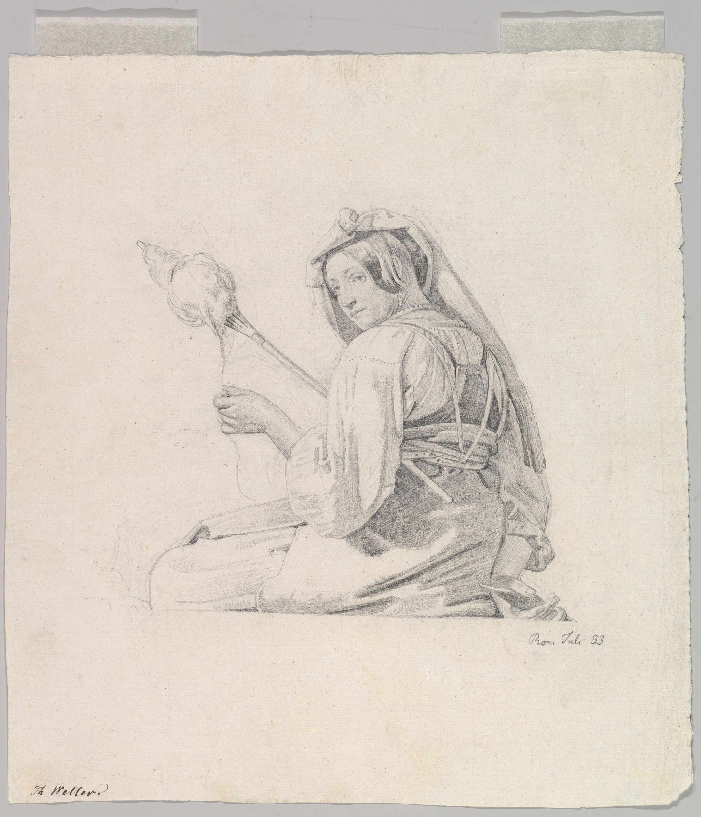 A Seated Woman in Roman Dress, Spinning