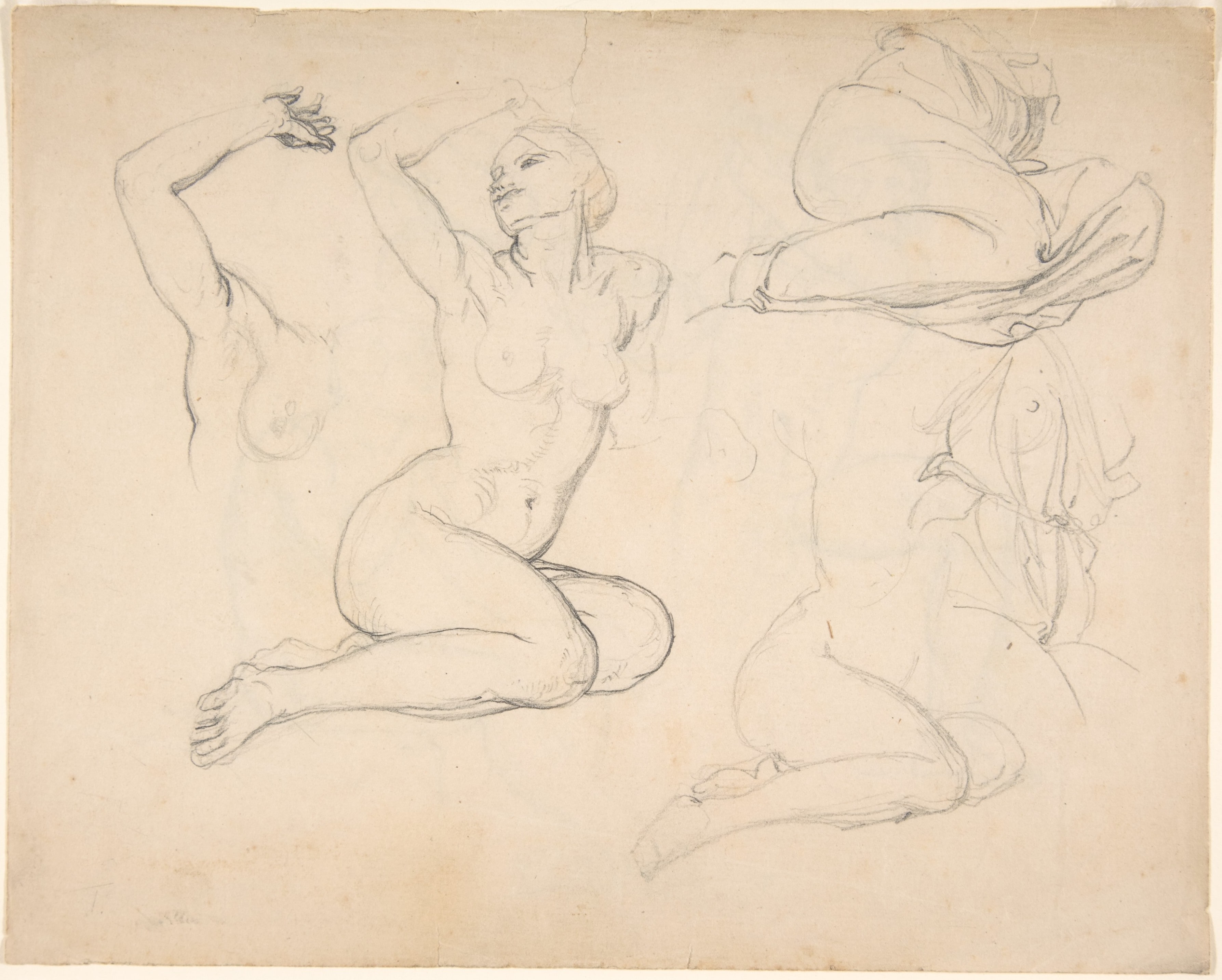 Studies of a Sitting Woman; verso: Studies of Men
