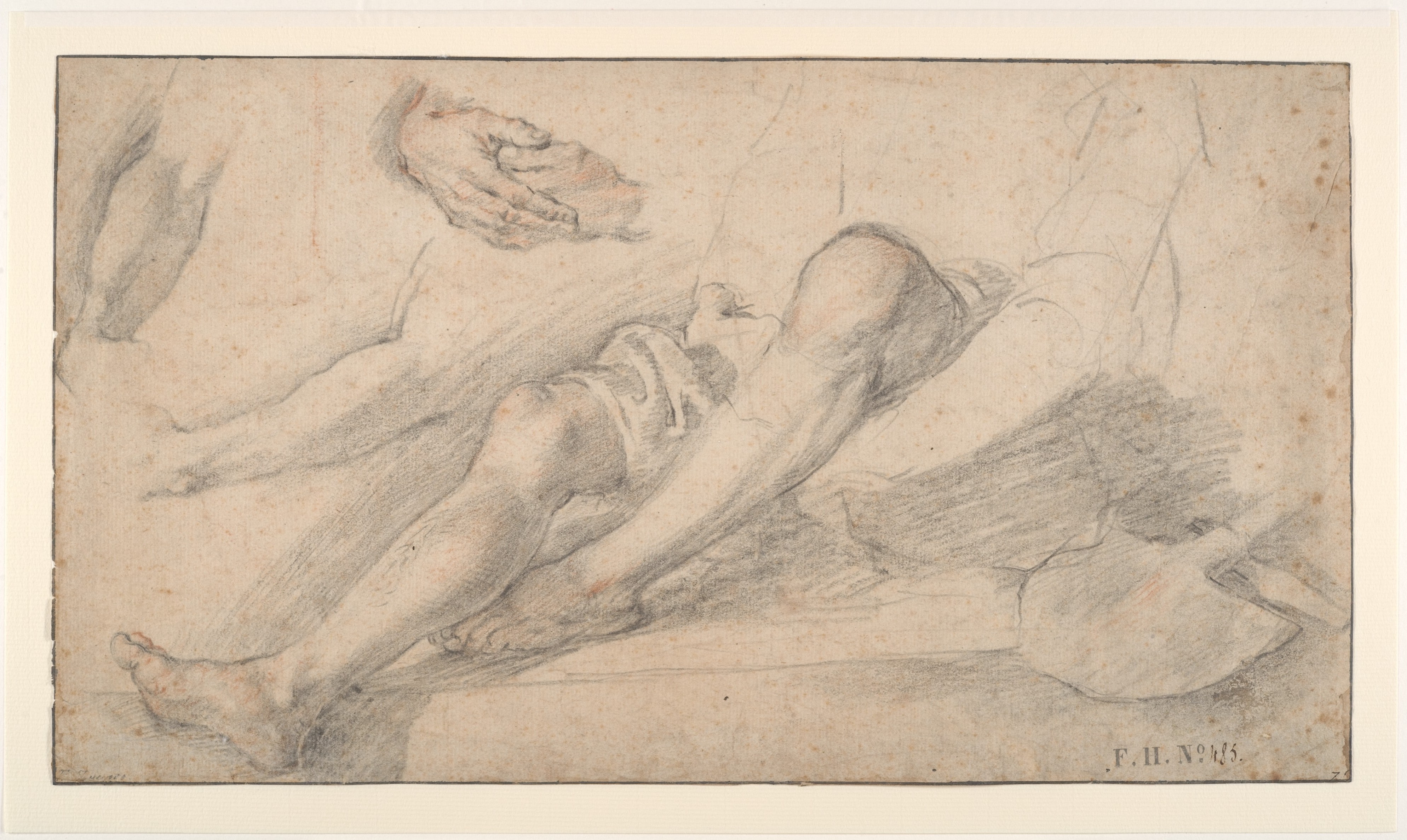 Studies for a Seated Figure of a Man with a Shovel