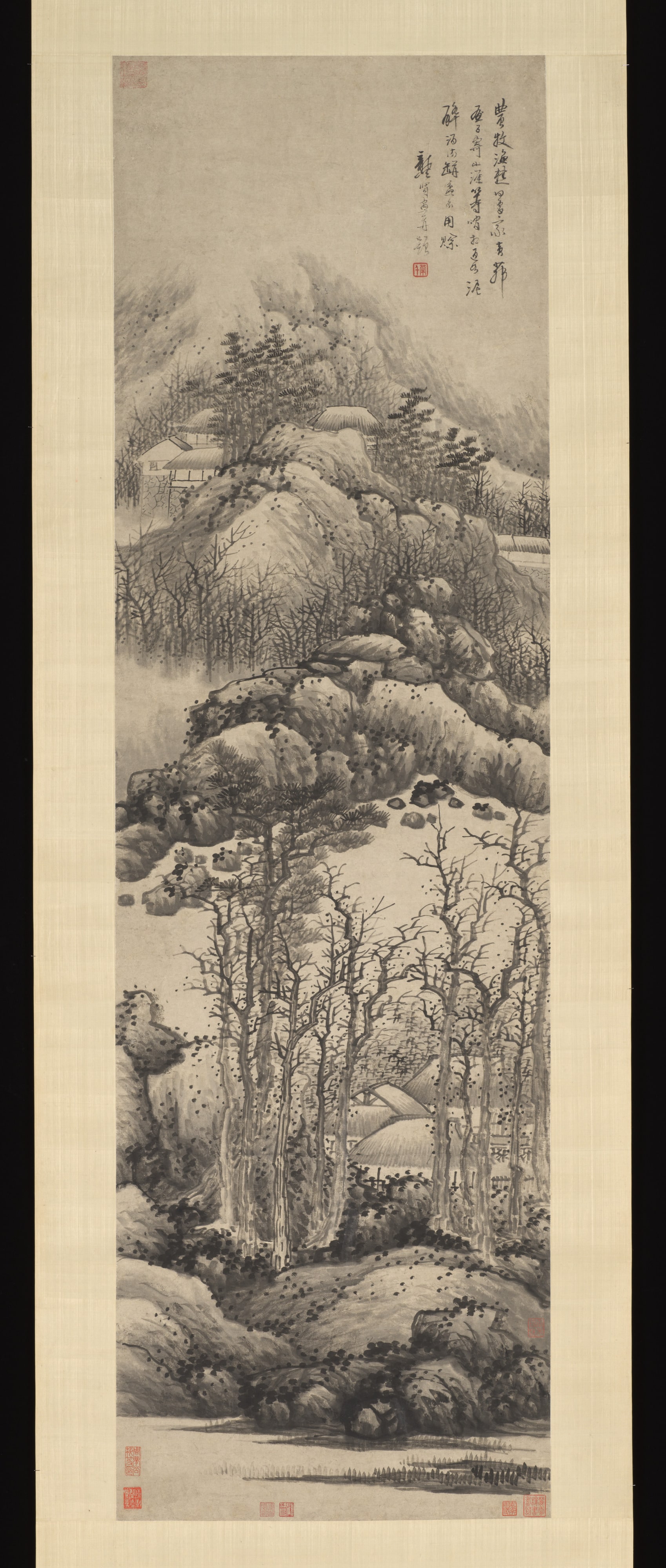清   龔賢   冬景山水圖   軸|Wintry mountains
