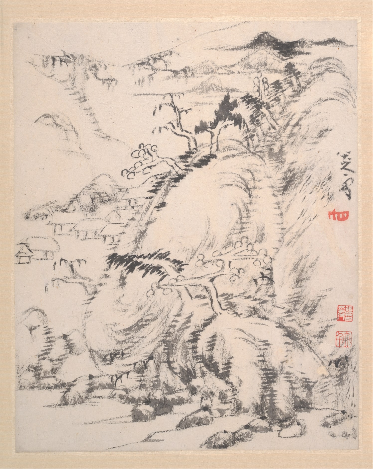 清  朱耷 (八大山人)  山水圖  冊|Landscape album