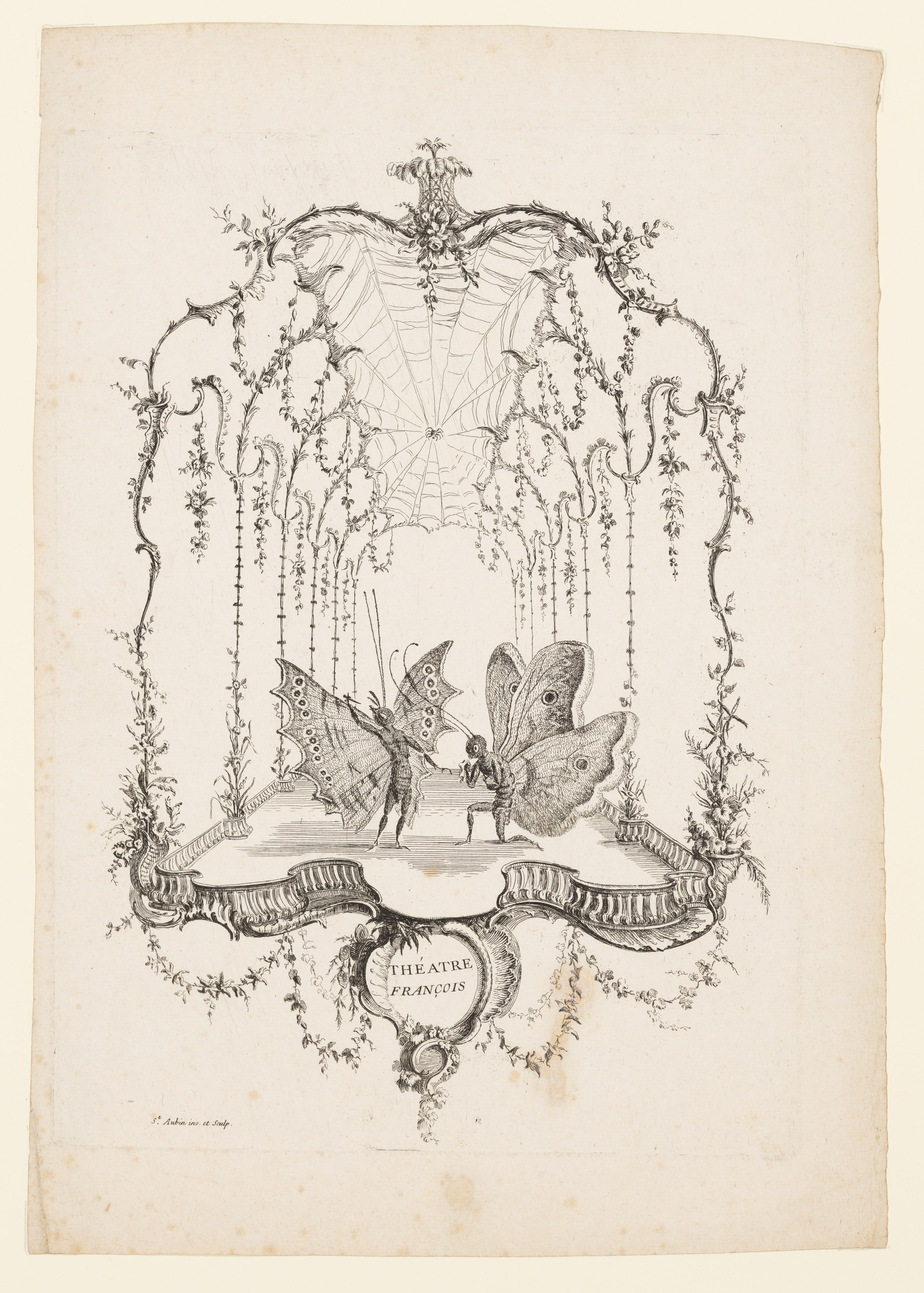 French Theatre (Théatre Français), from Essai de Papilloneries Humaines par Saint Aubin