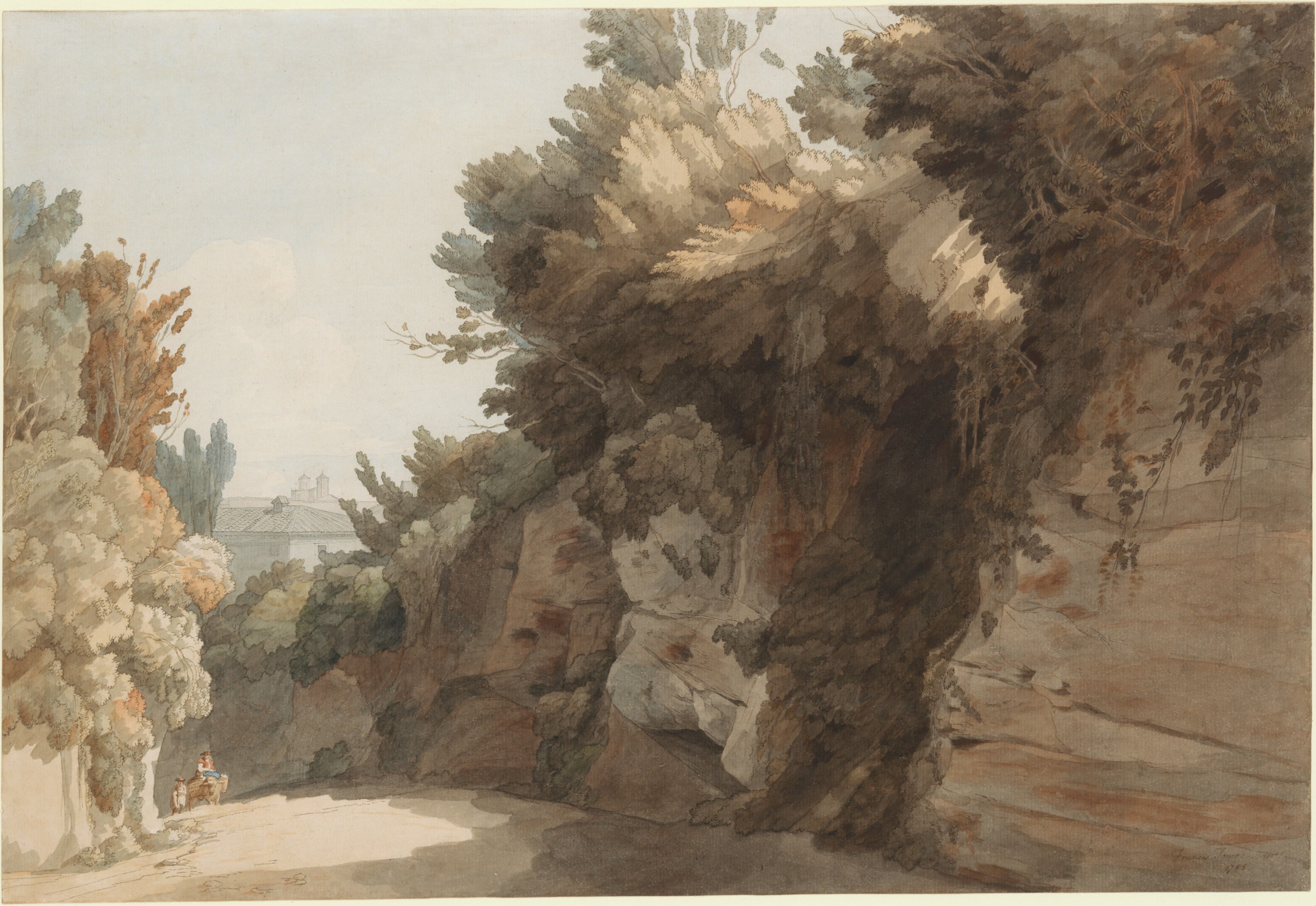 A View Near the Arco Scuro, Looking Towards the Villa Medici, Rome