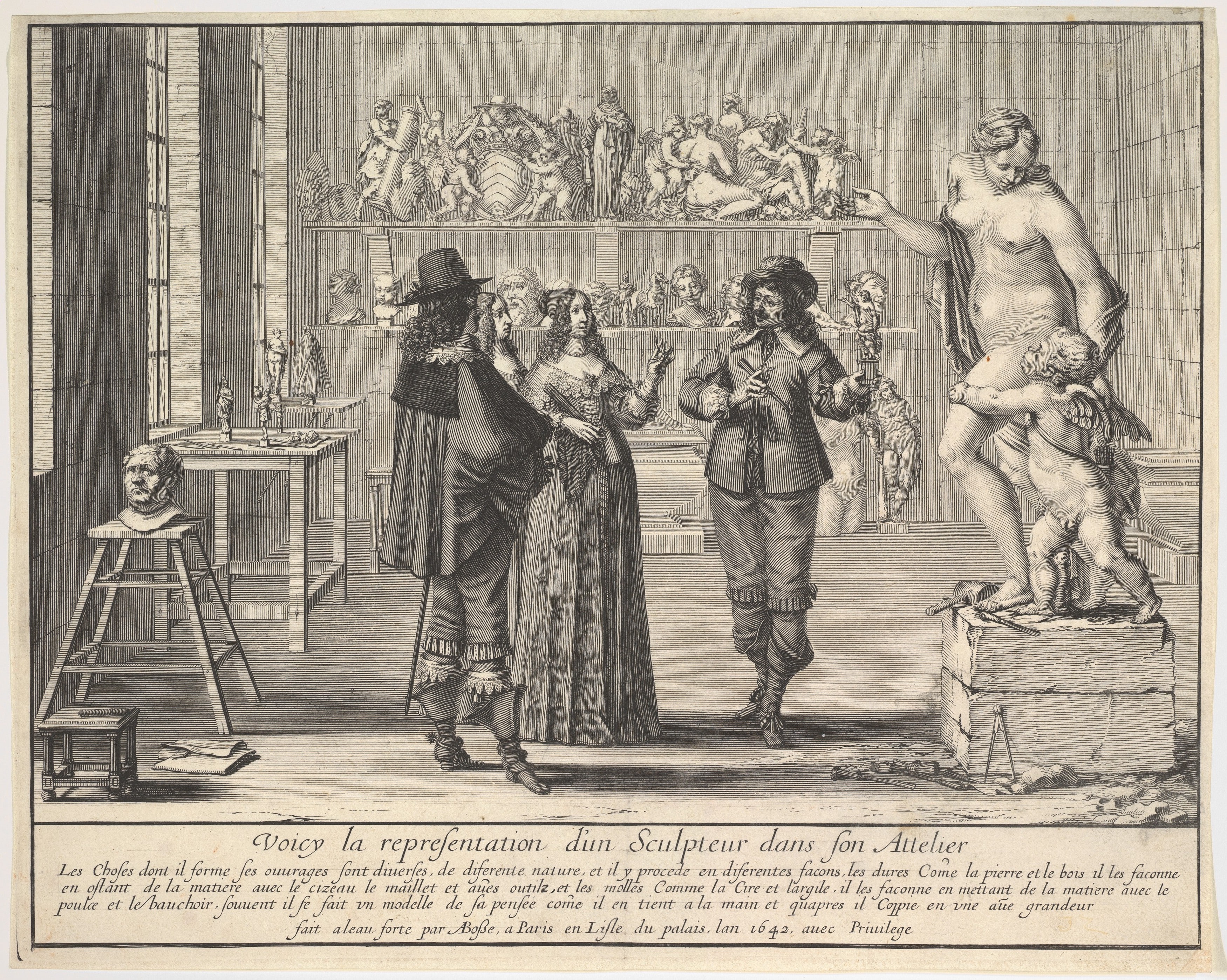 A Sculptor Presenting his Statue of Venus and Cupid