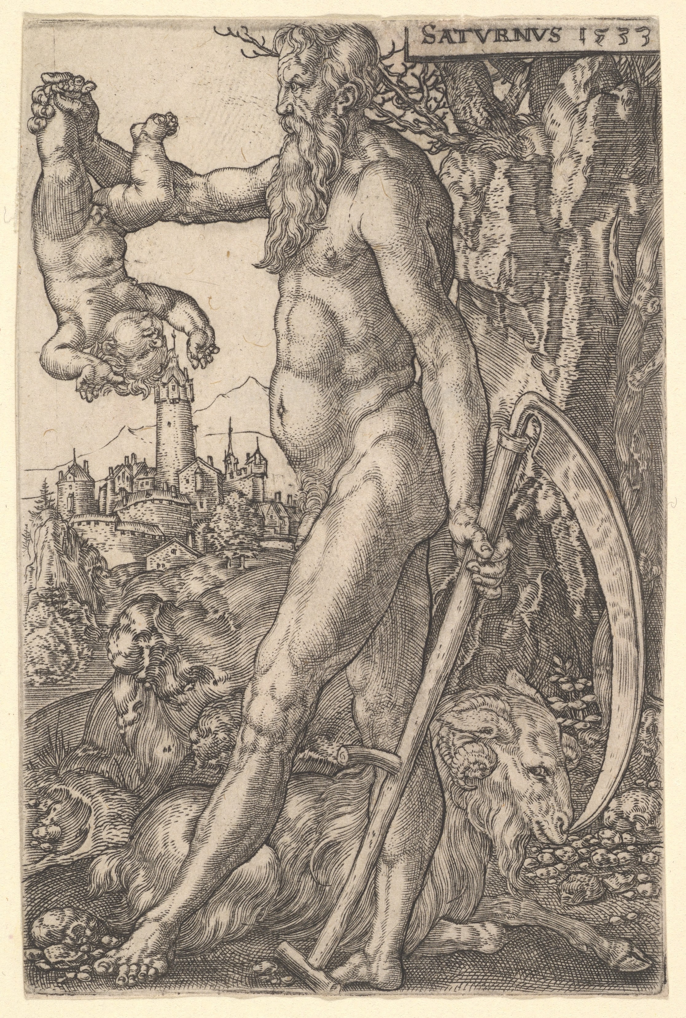 Saturn holding an Infant and a Scythe, from The Seven Planets
