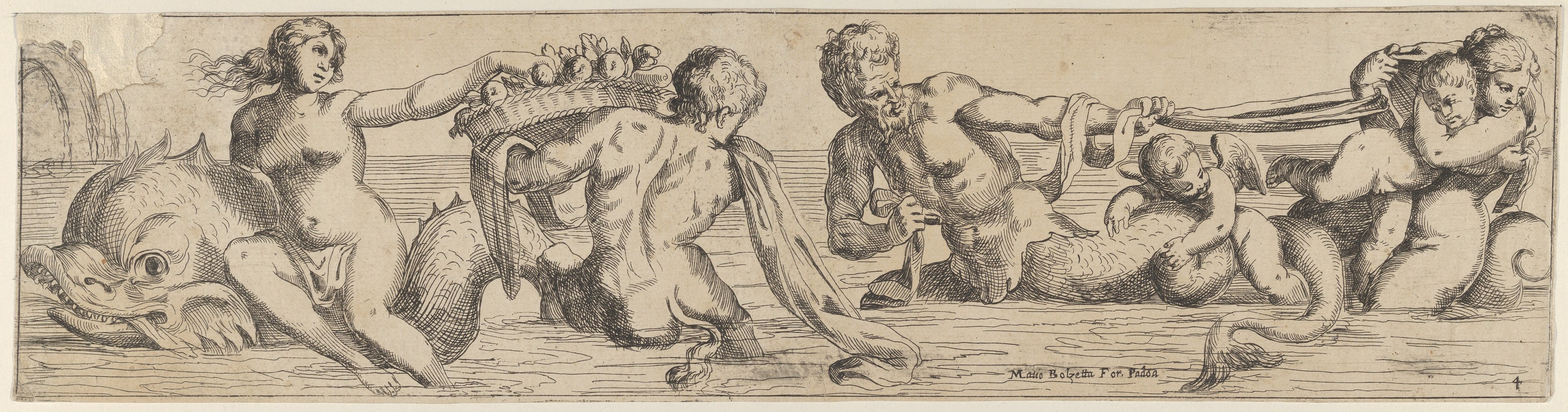 Plate 4: marine gods and other cavorting figures