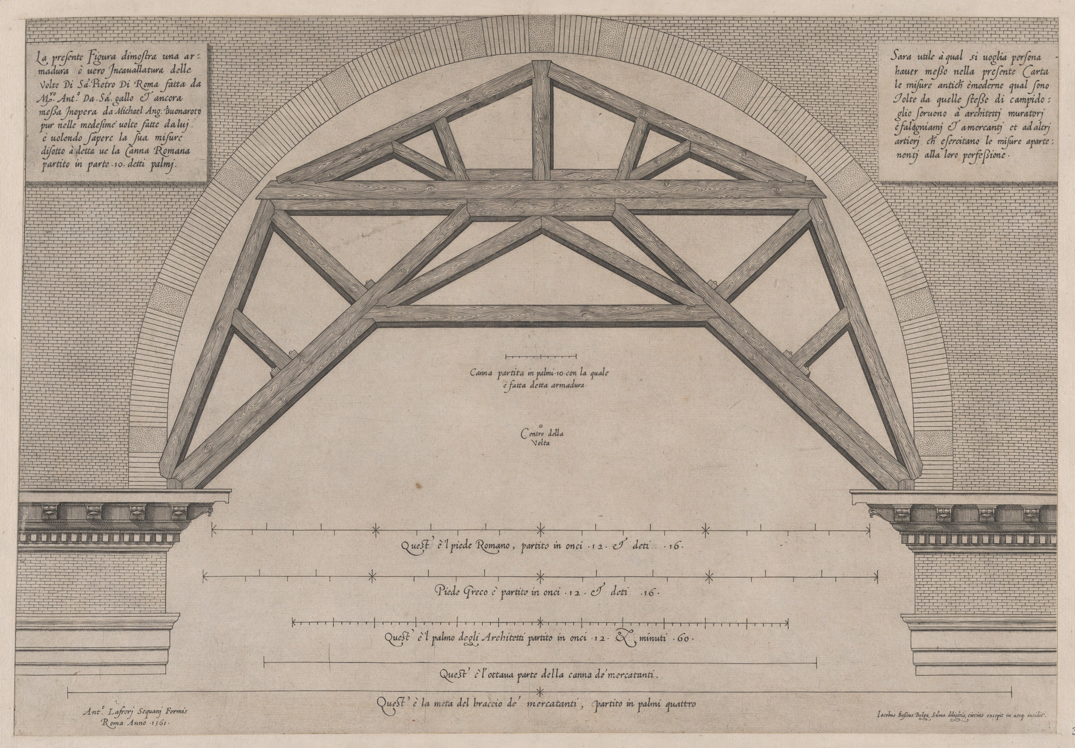 Speculum Romanae Magnificentiae: Wooden Framework to Support Arches in a Building