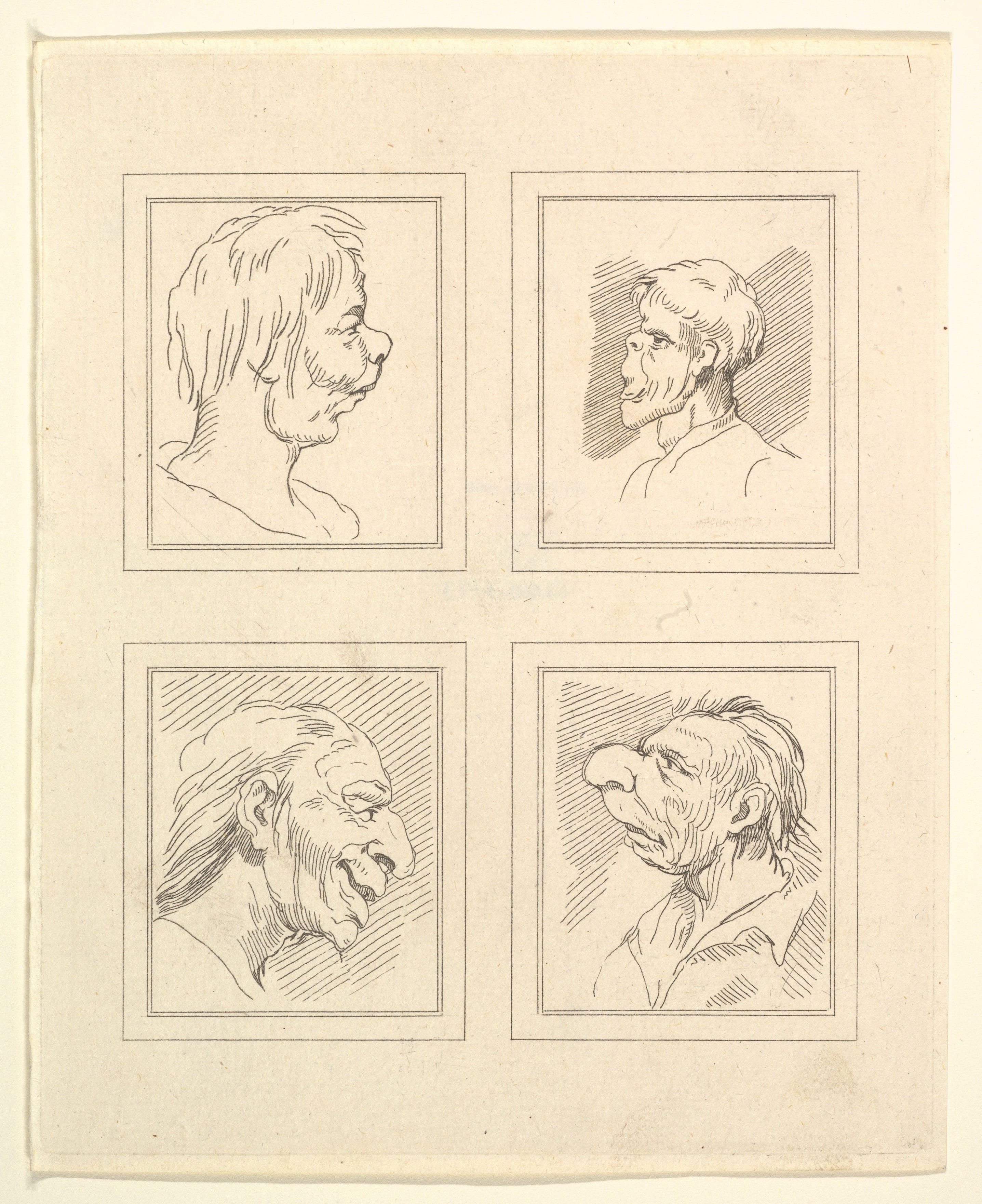 Characaturas by Leonardo da Vinci from Drawings by Wincelslaus (sic)  Hollar out of the/ Portland Museum, published as the act directs Nov. 1. 1786 by/ John Clarke. N. 291 Strand, Price 15 in Boards