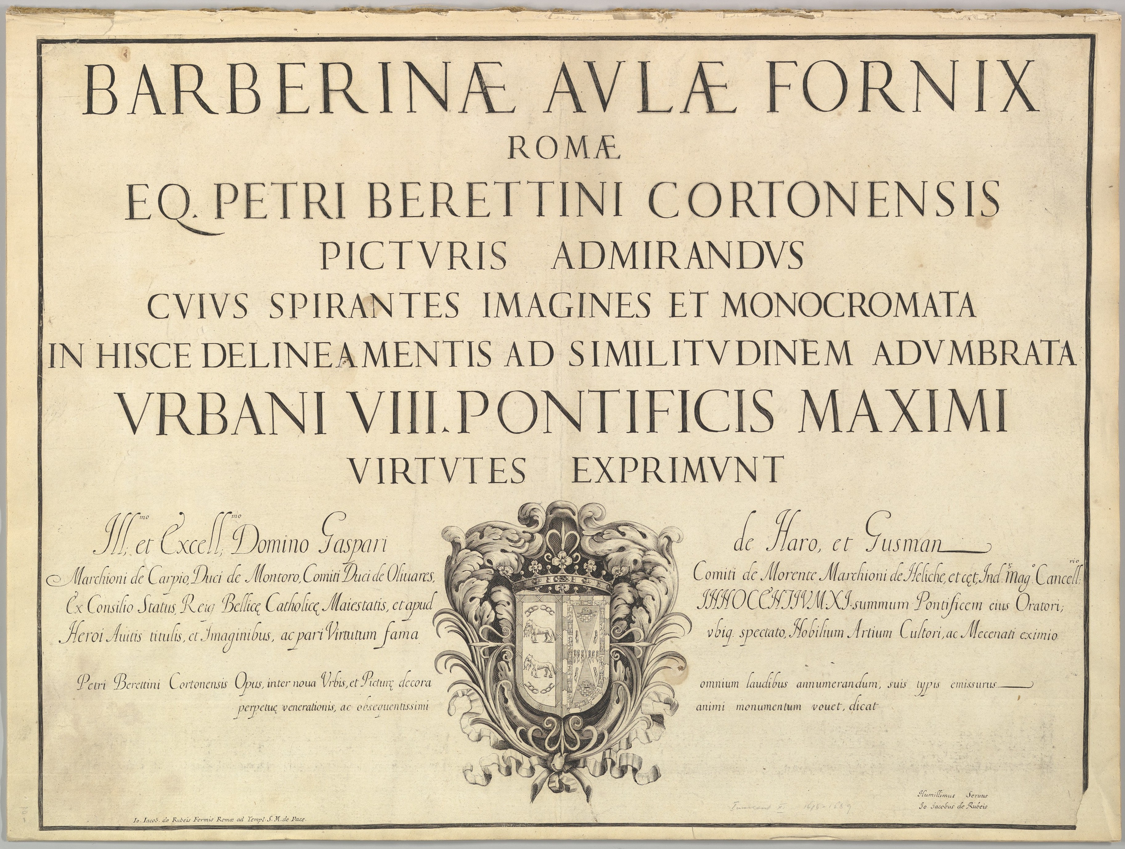 Title Page, from Barberinae aulae fornix