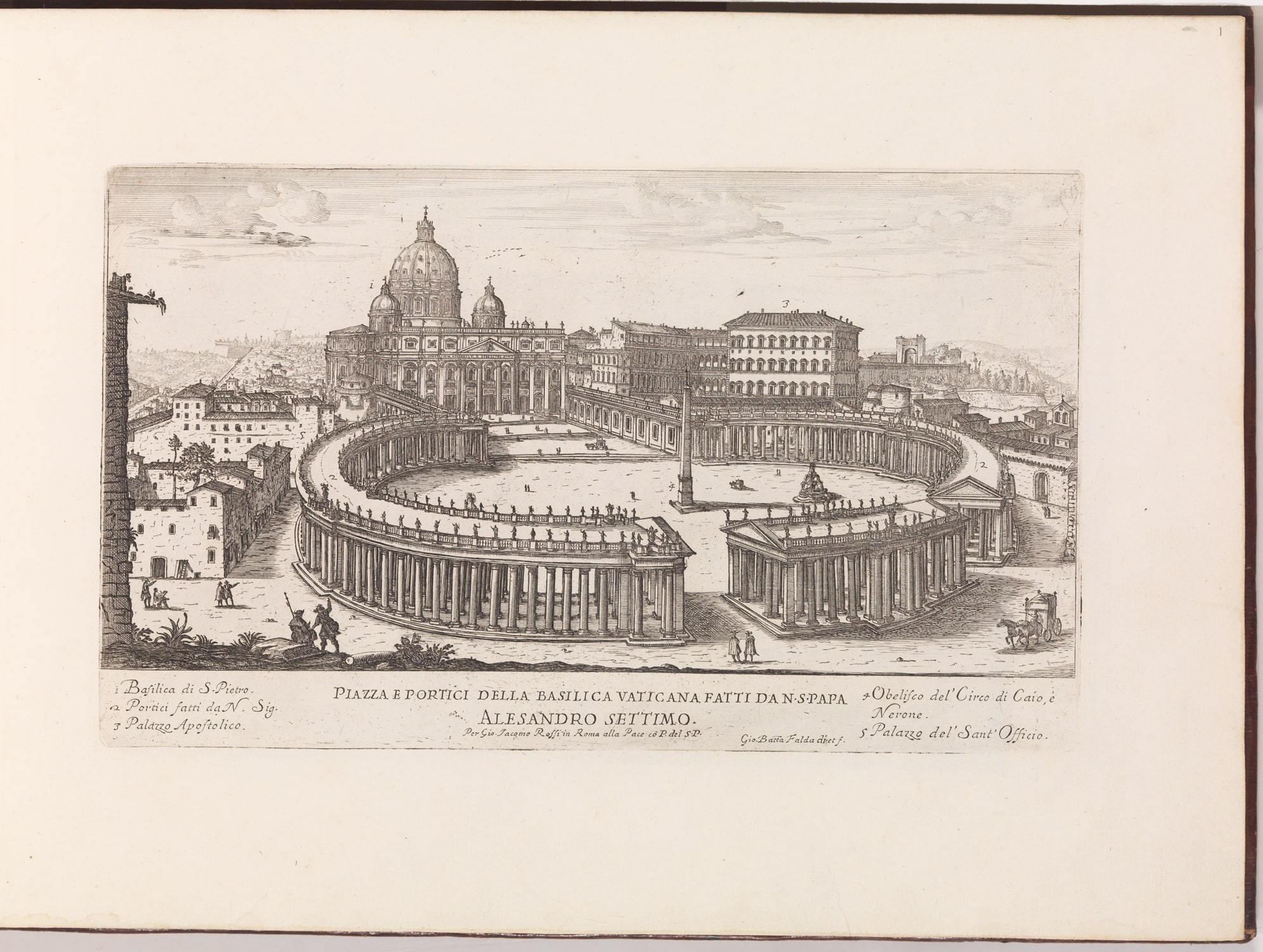 Piazza e Portici della Basilica Vaticana from: Il Nuovo Teatro delle Fabbriche, et Edificii, in Prospettiva di Rome Moderna (...)