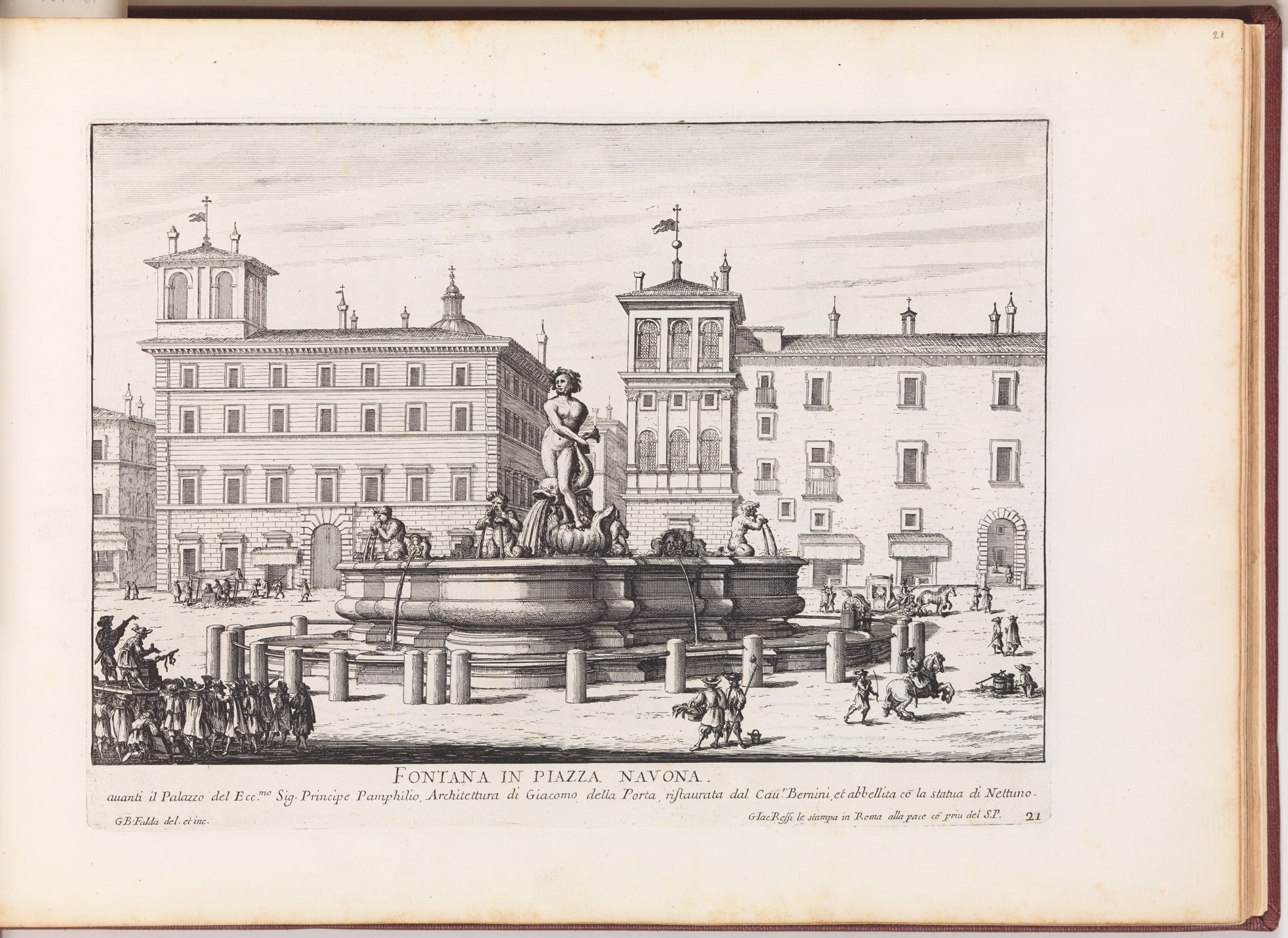 Fontana in Piazza Navona [Fontana del Moro], from "La Fontane di Roma nelle Piazze e Luoghi Publici (...)"