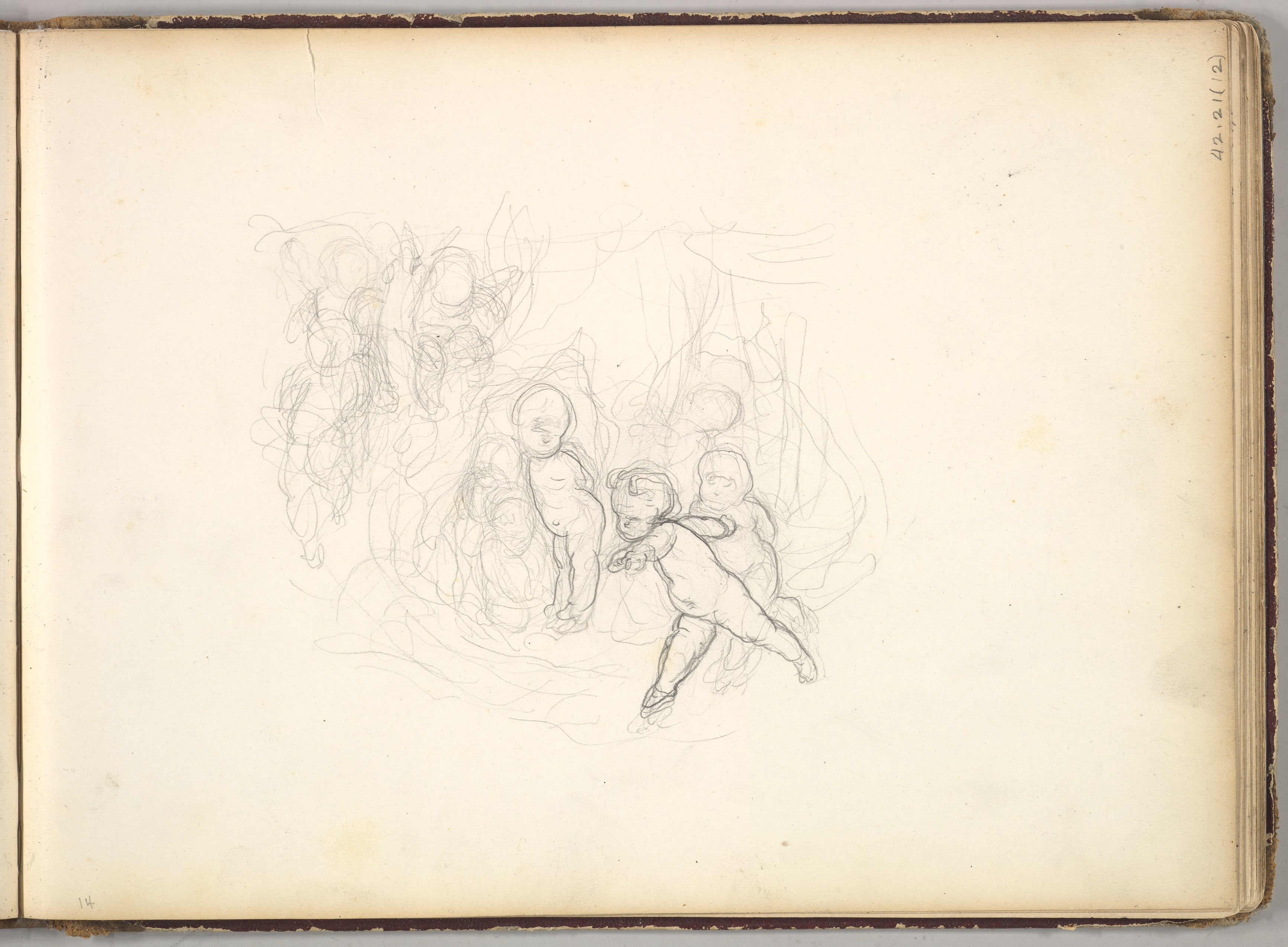 A Group of Children (in Sketch Book With Drawings on Twenty-six Leaves)