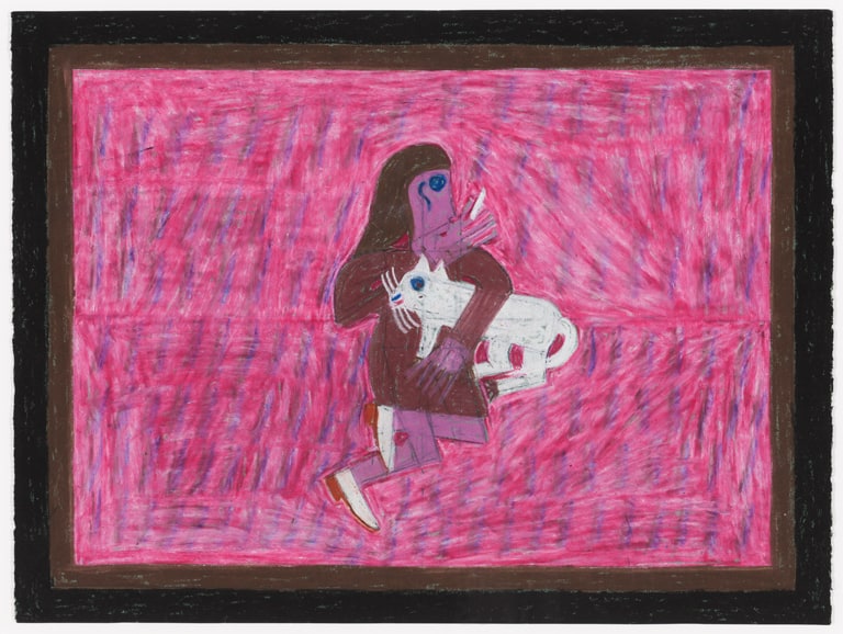 Woman and Cat on Floor