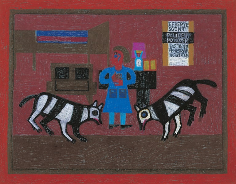 Woman and Two Dogs