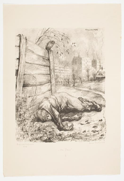 By the Fence, from the portfolio Hans Baluschek—6 Original Lithographs