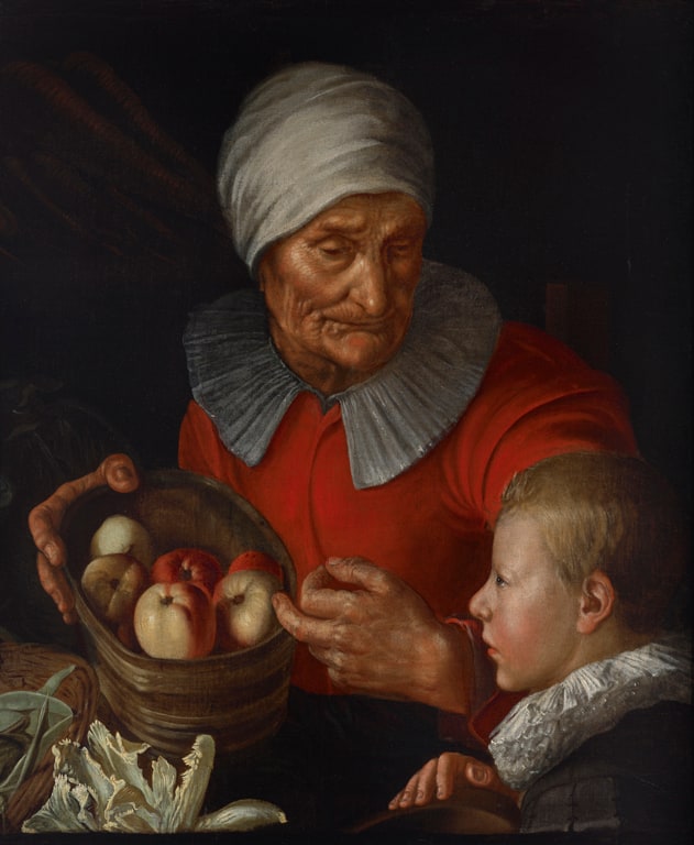 Grocery Seller with Young Boy
