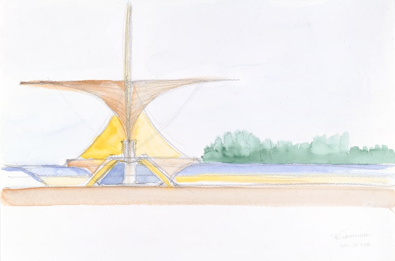 View East from Lincoln Memorial Drive, Burke Brise Soleil Open