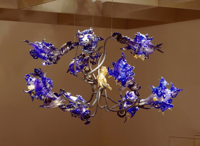 Blue Chandelier with Putti