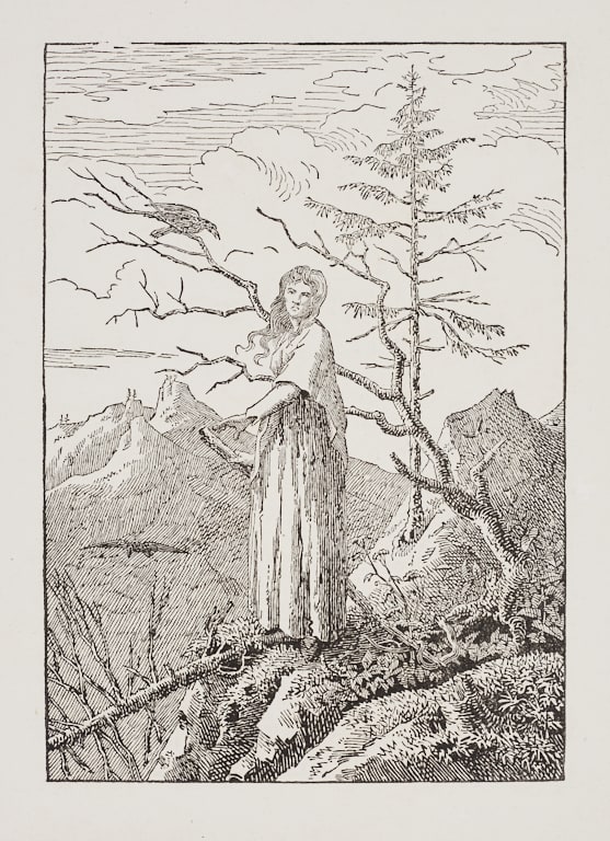 Woman with a Raven at the Abyss (Die Frau mit dem Raben am Abgrund)