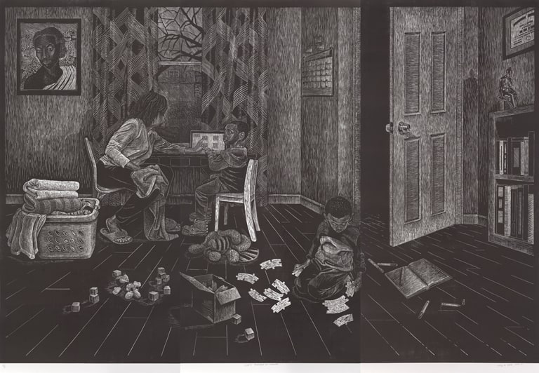 Scene 2: Homeschool and Housework, from the series Carving Out Time