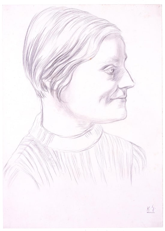 Woman's Head in Right Profile
