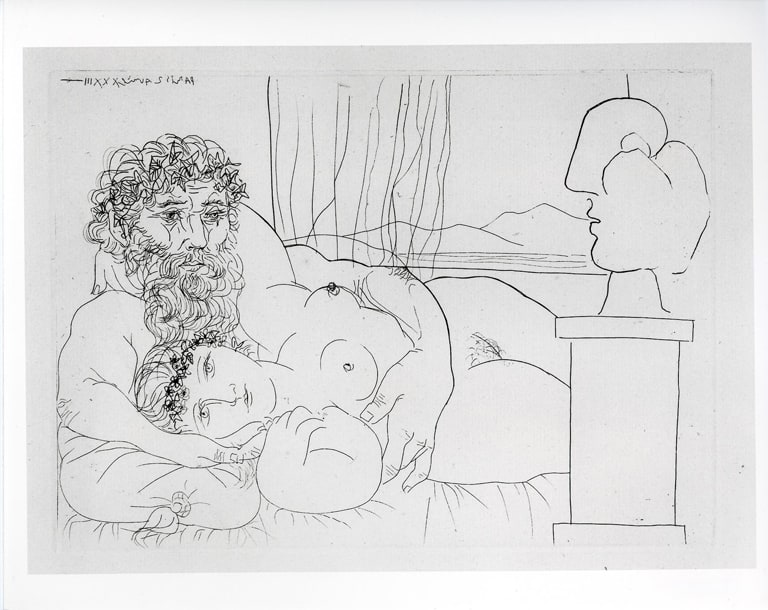 The Sculptor and His Model with a Sculpted Head of the Model, from the Sculptor's Studio Series of the Vollard Suite