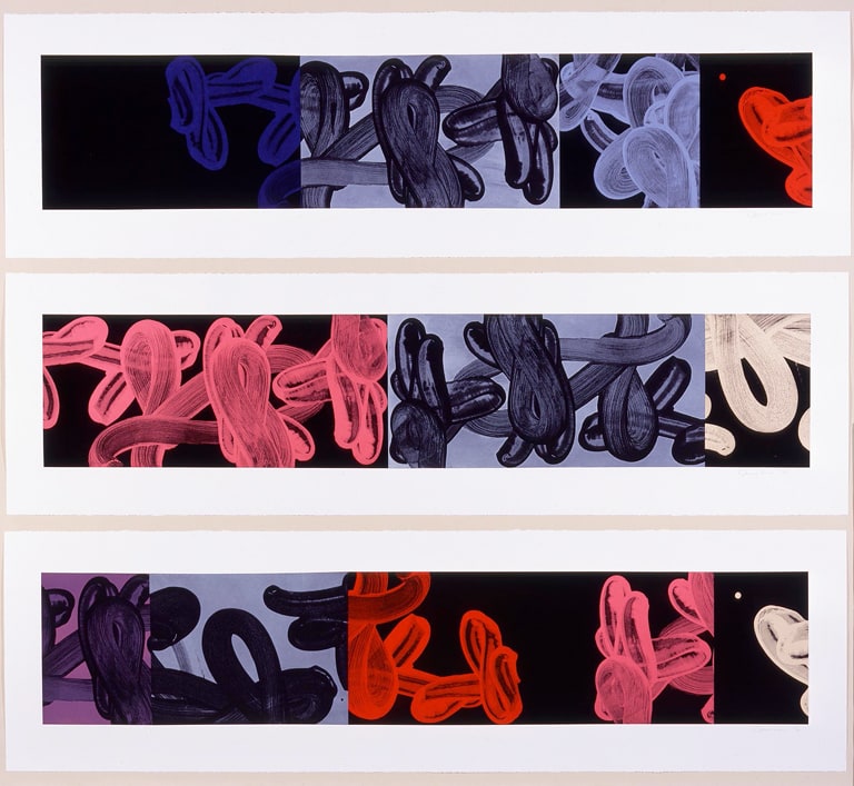 Suite of 3 white-ground aquatints with chine collé