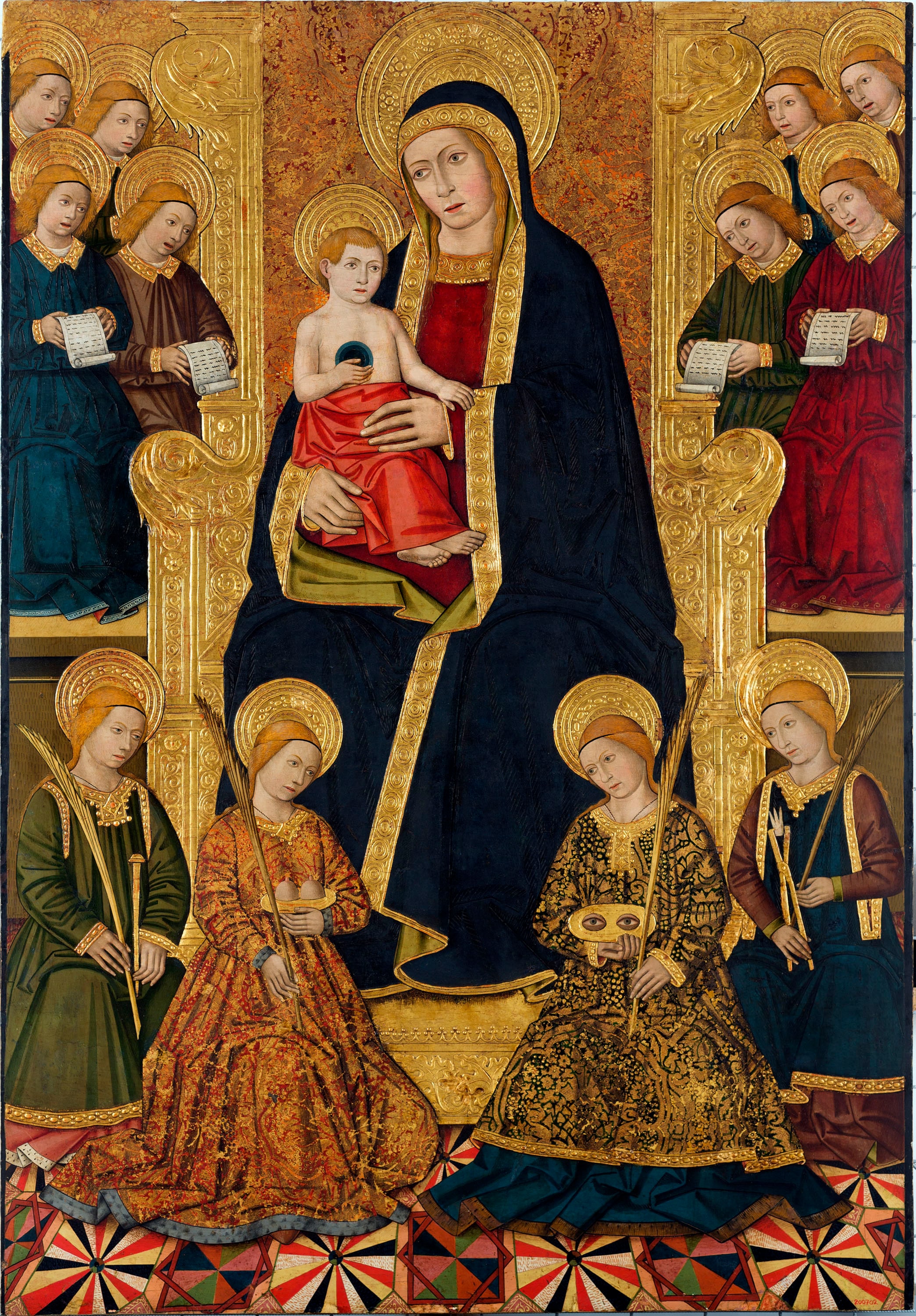 Virgin and Child surrounded by martyr saints and singing angels